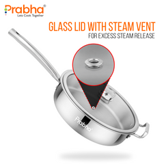 Elante Triply Deep Frypan With Glass Lid