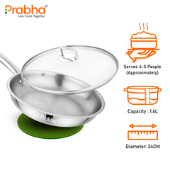 Elante Triply Frypan With Glass Lid