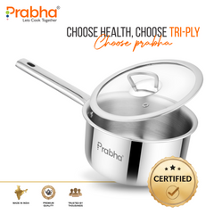 Elante Triply Saucepan With Glass Lid