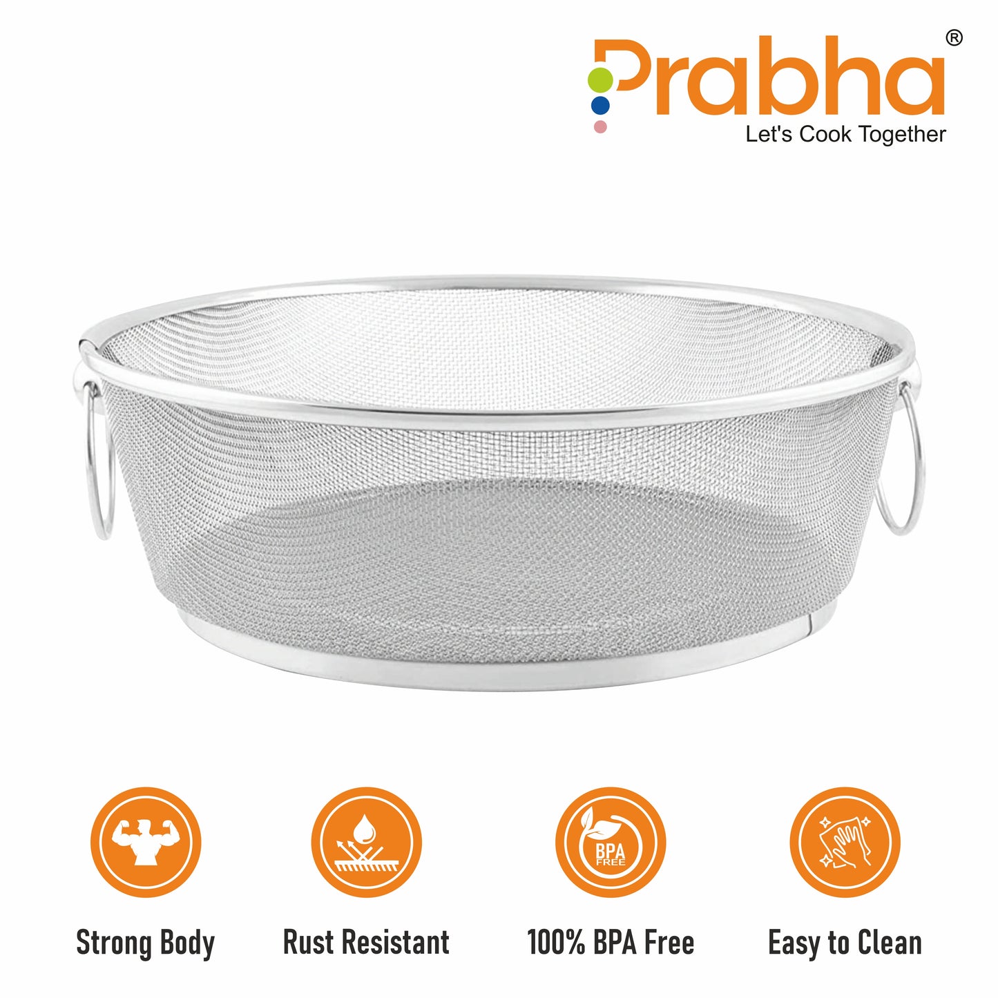 Stainless Steel Round Fridge Basket With Handle for Home & Kitchen Use