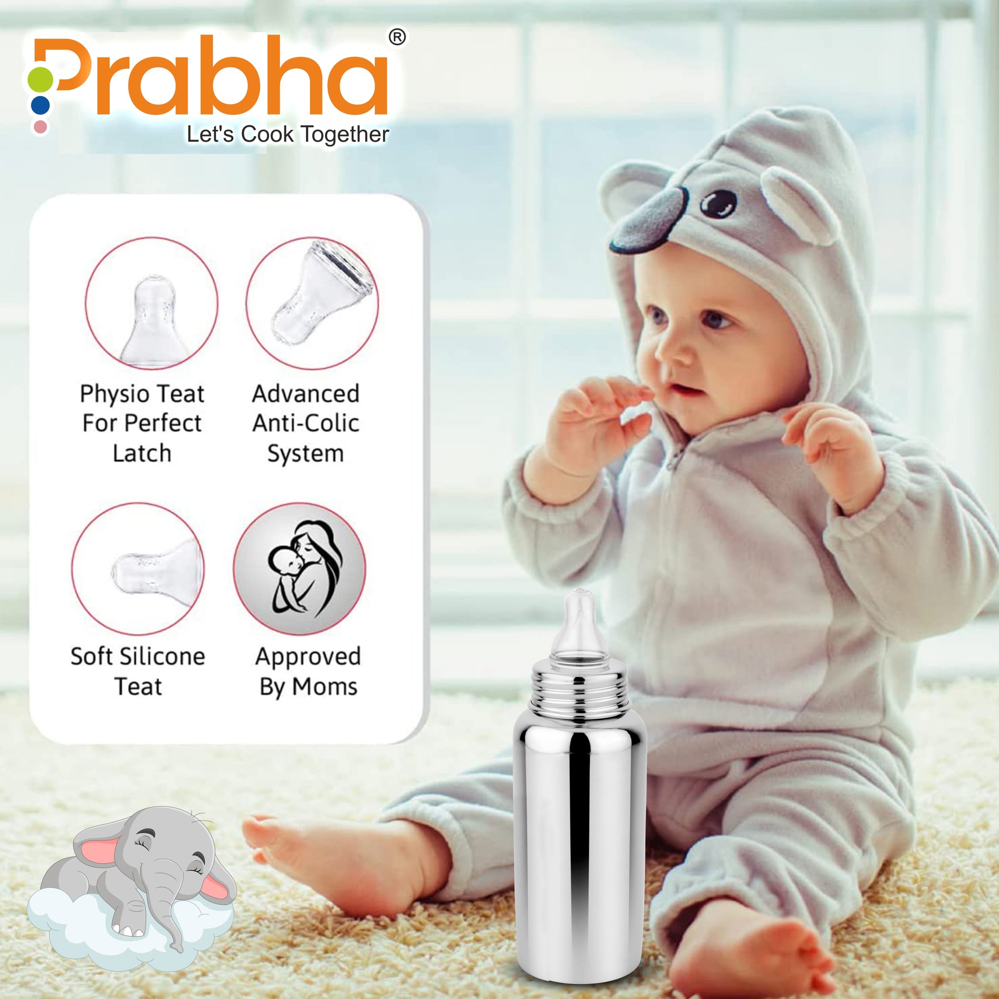 Stainless Steel Baby Feeding Bottle