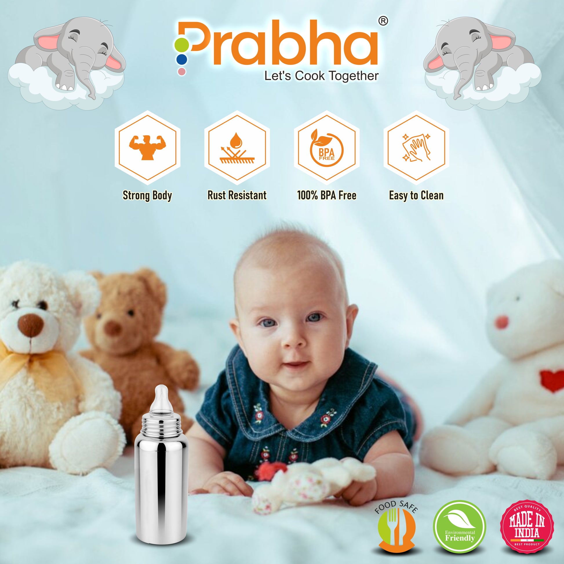 Stainless Steel Baby Feeding Bottle