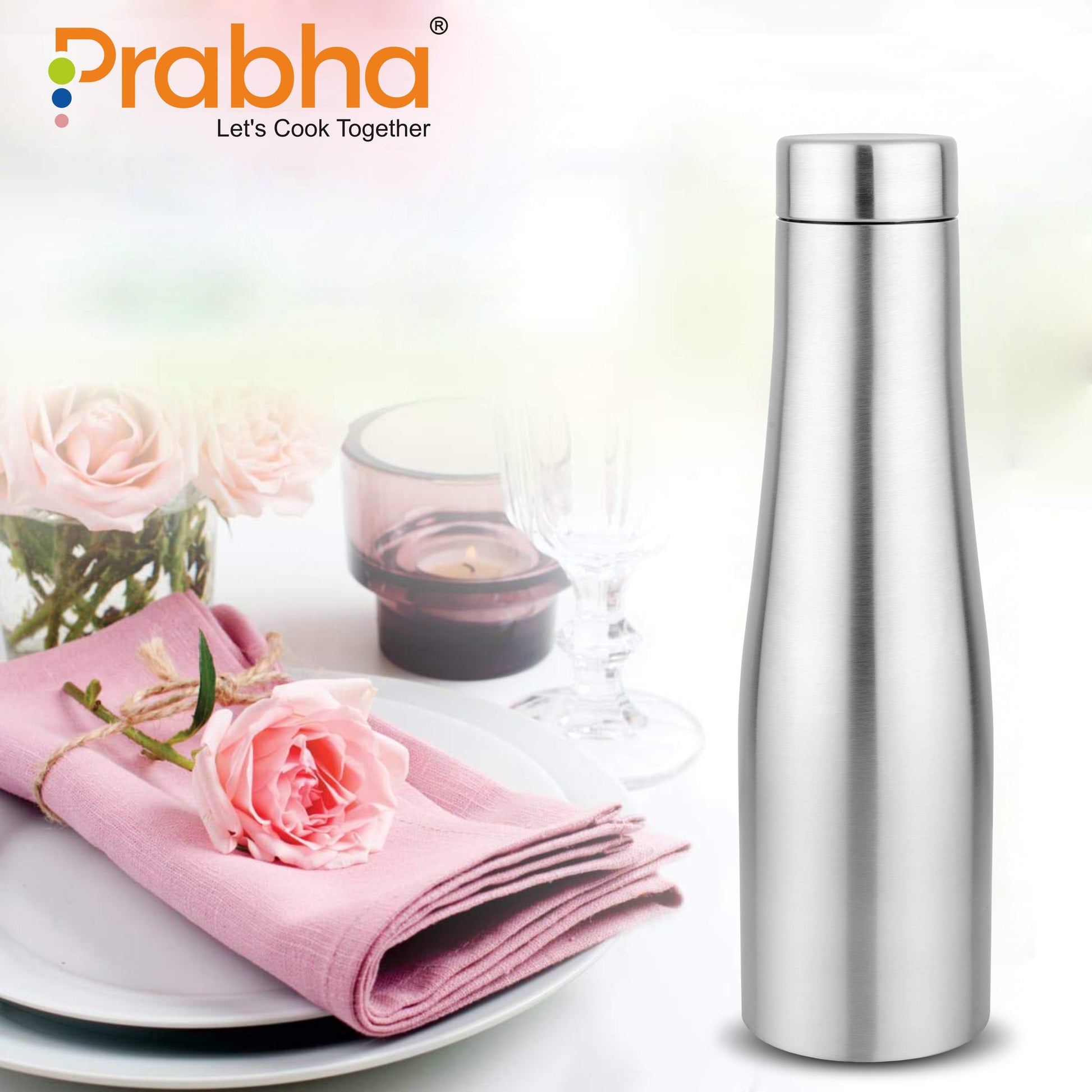 Stainless Steel Flora Water Bottle, 1 Liter