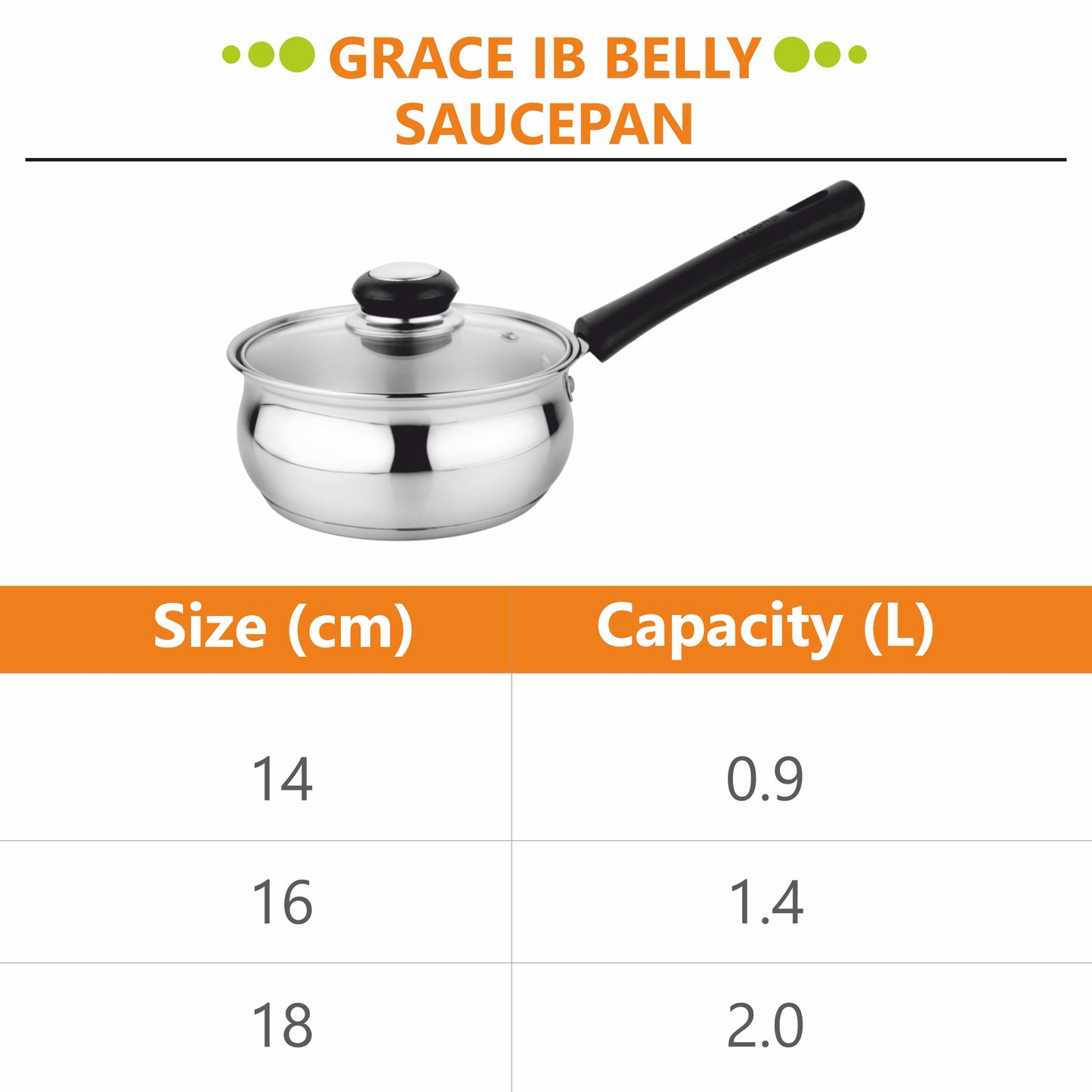Grace IB Belly Sauce Pan with Lid - Prabha