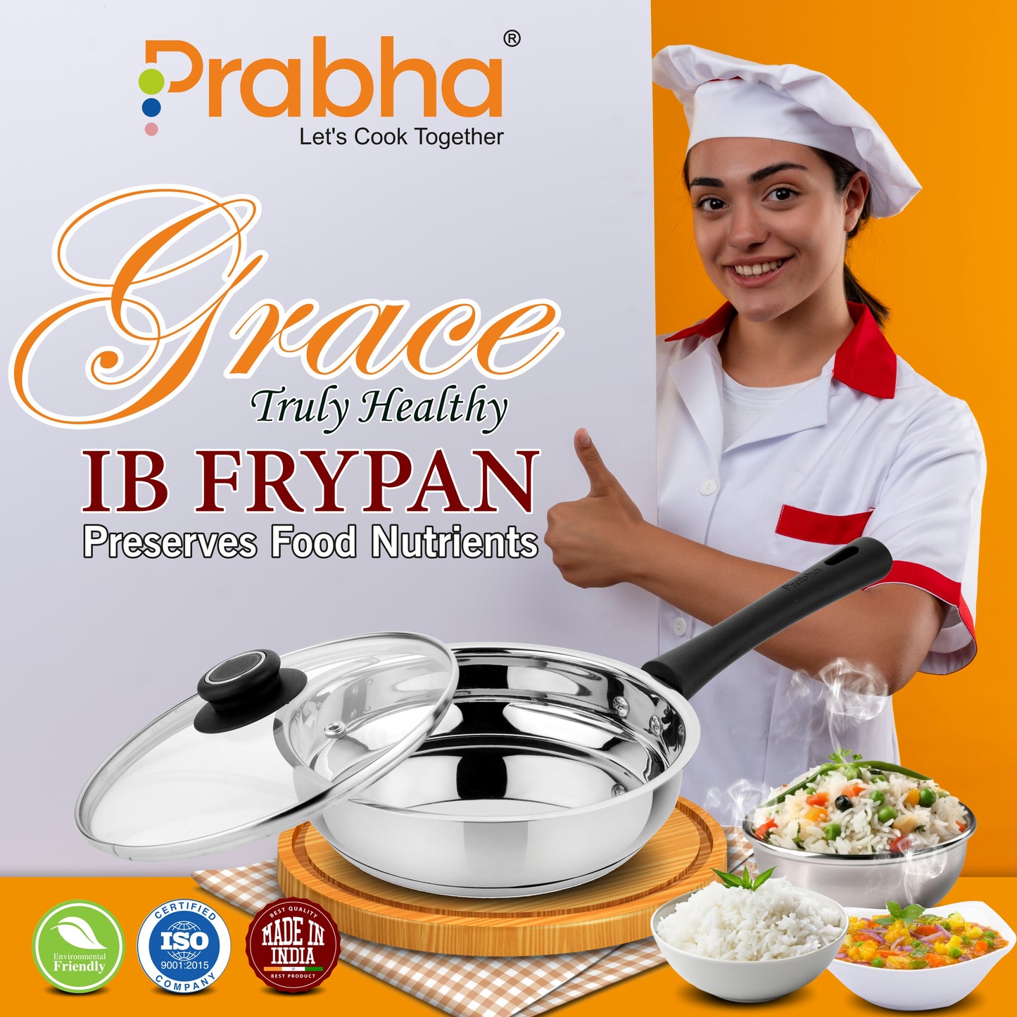 Grace IB Frypan With Lid - Prabha