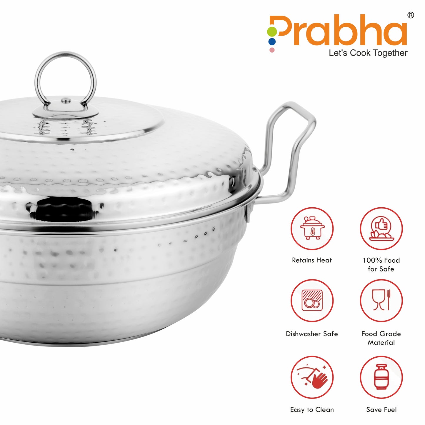 Grace Ib Multi Kadhai Hammered with 6 Plates - Prabha