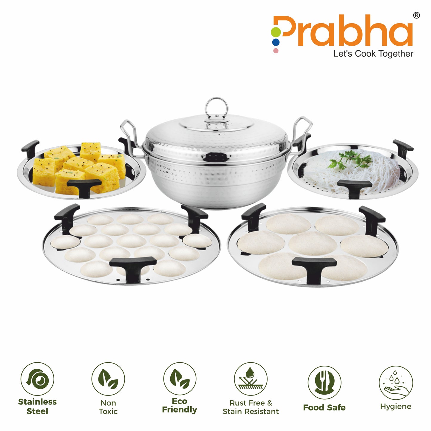 Grace Ib Multi Kadhai Hammered with 6 Plates - Prabha