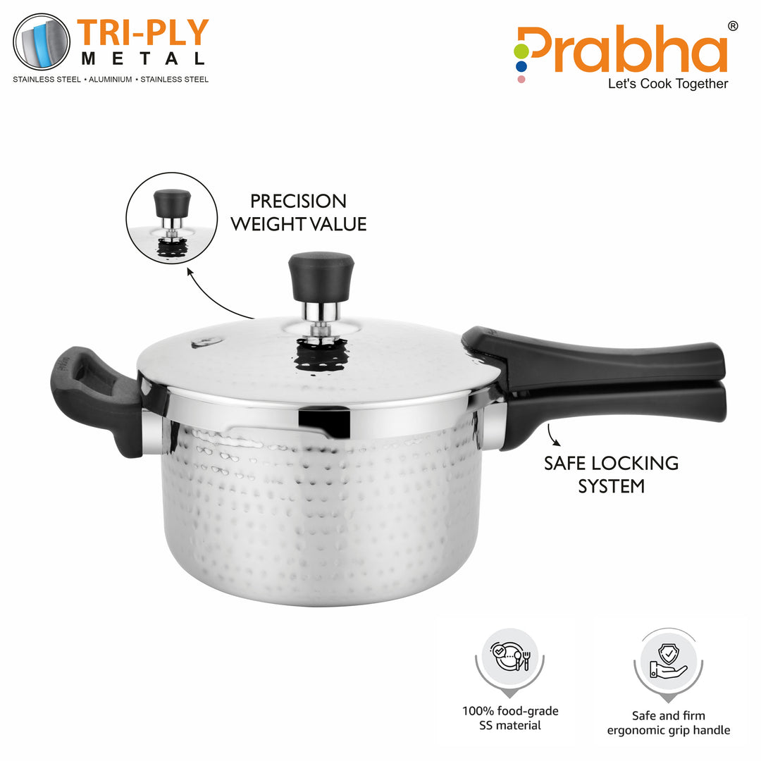 Triply Whizz Pressure Cooker Hammered