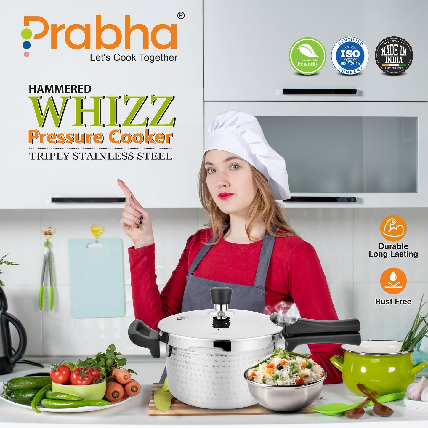 Triply Whizz Pressure Cooker Hammered