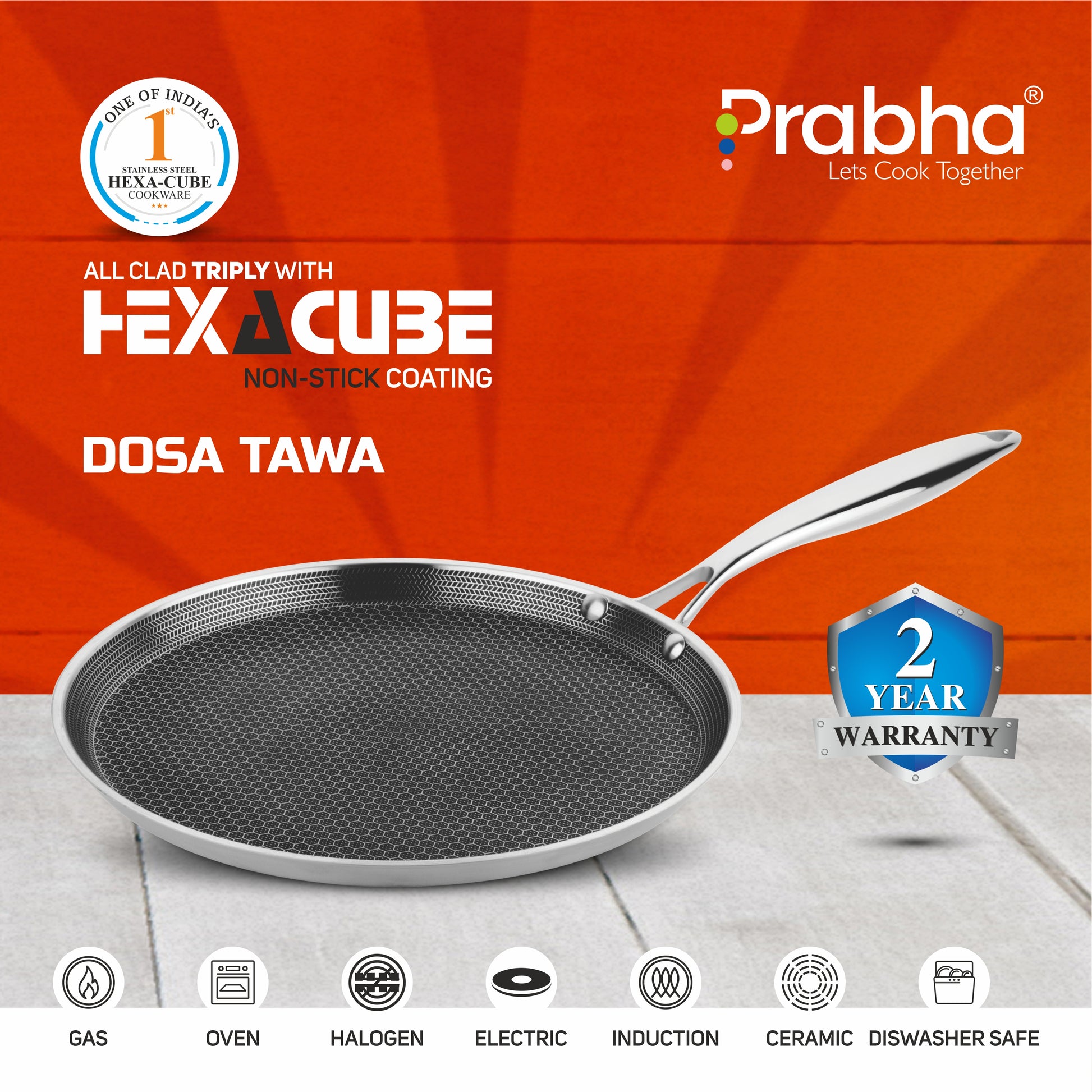 Triply Hexa Cube Dosa Tawa - Prabha