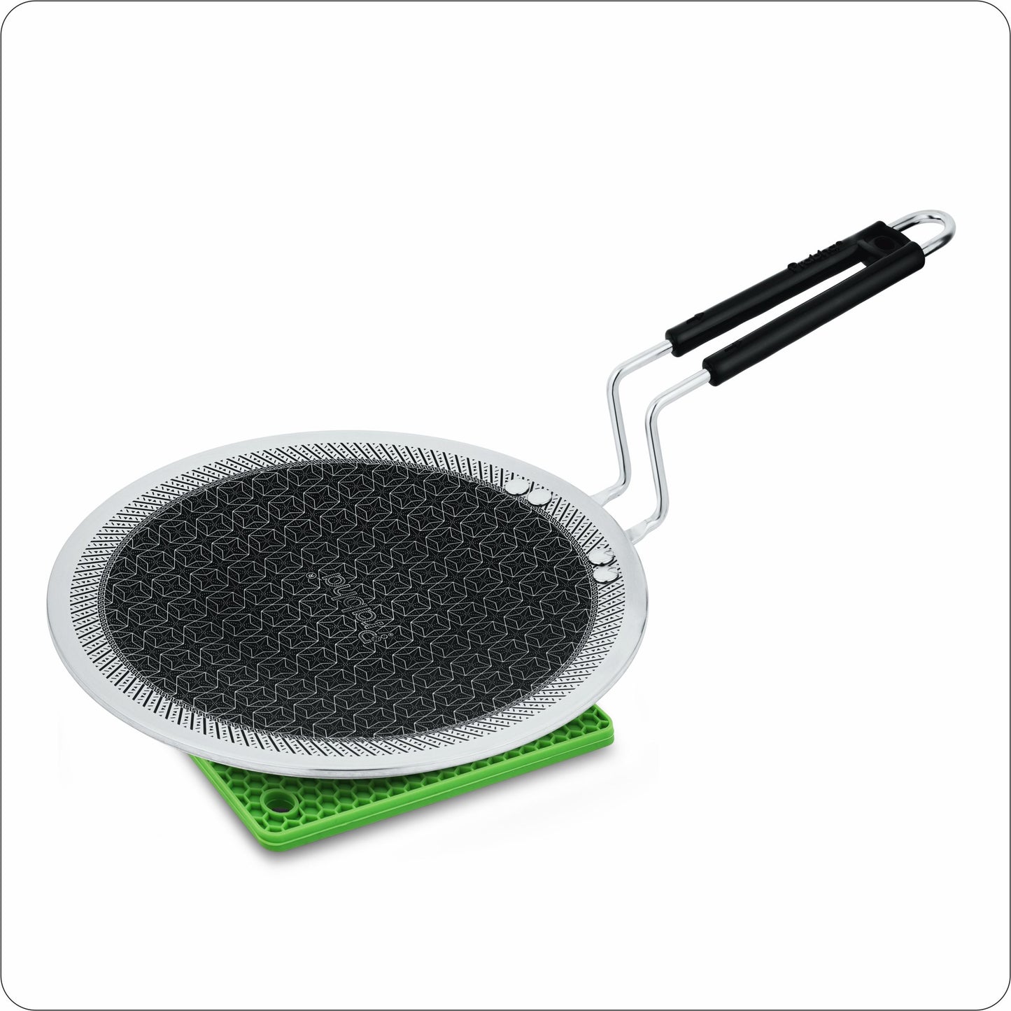 Tri-Ply Hexa Cube Stick-Resistant Roti Tawa Induction Friendly