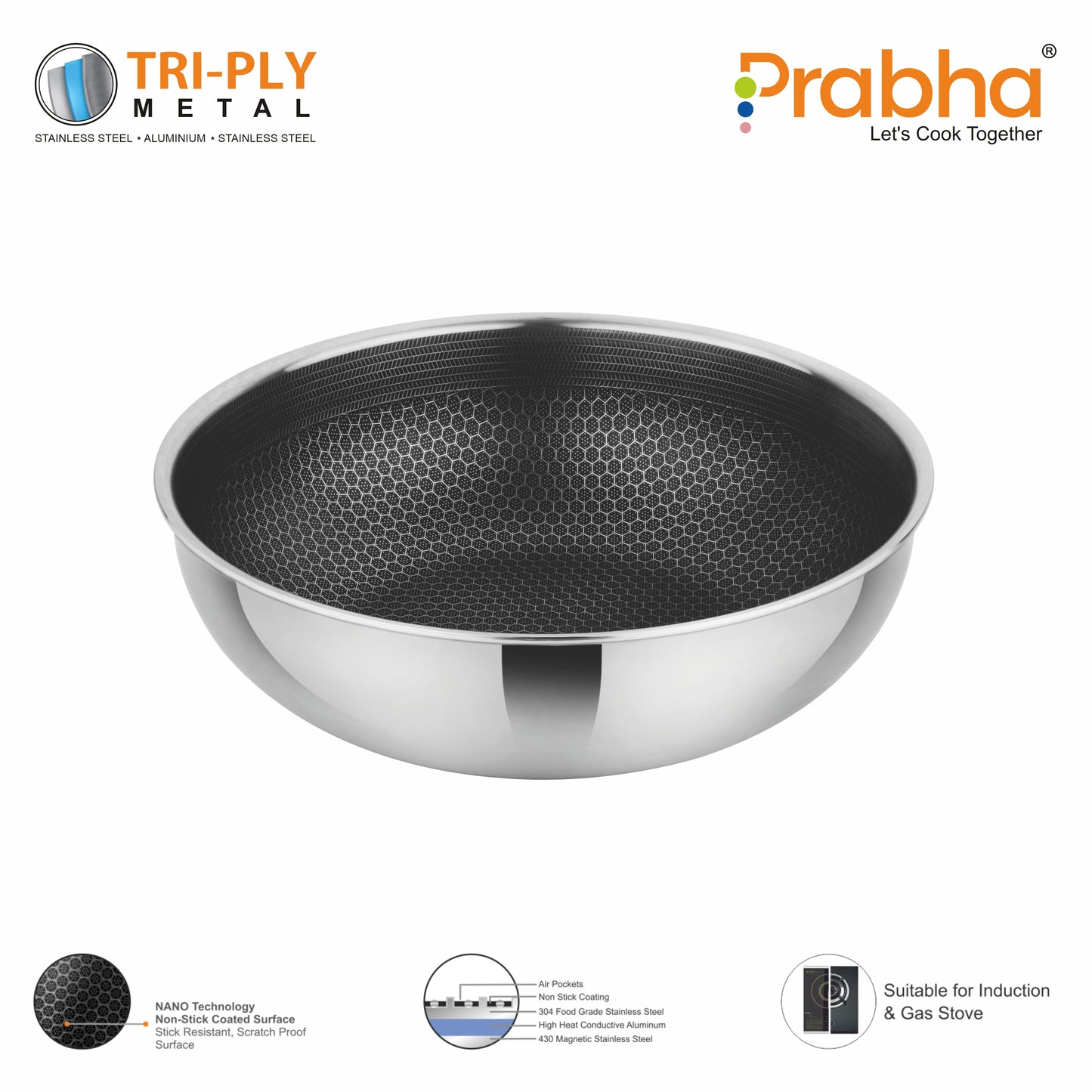 Triply Hexa Cube Tasla Without Lid