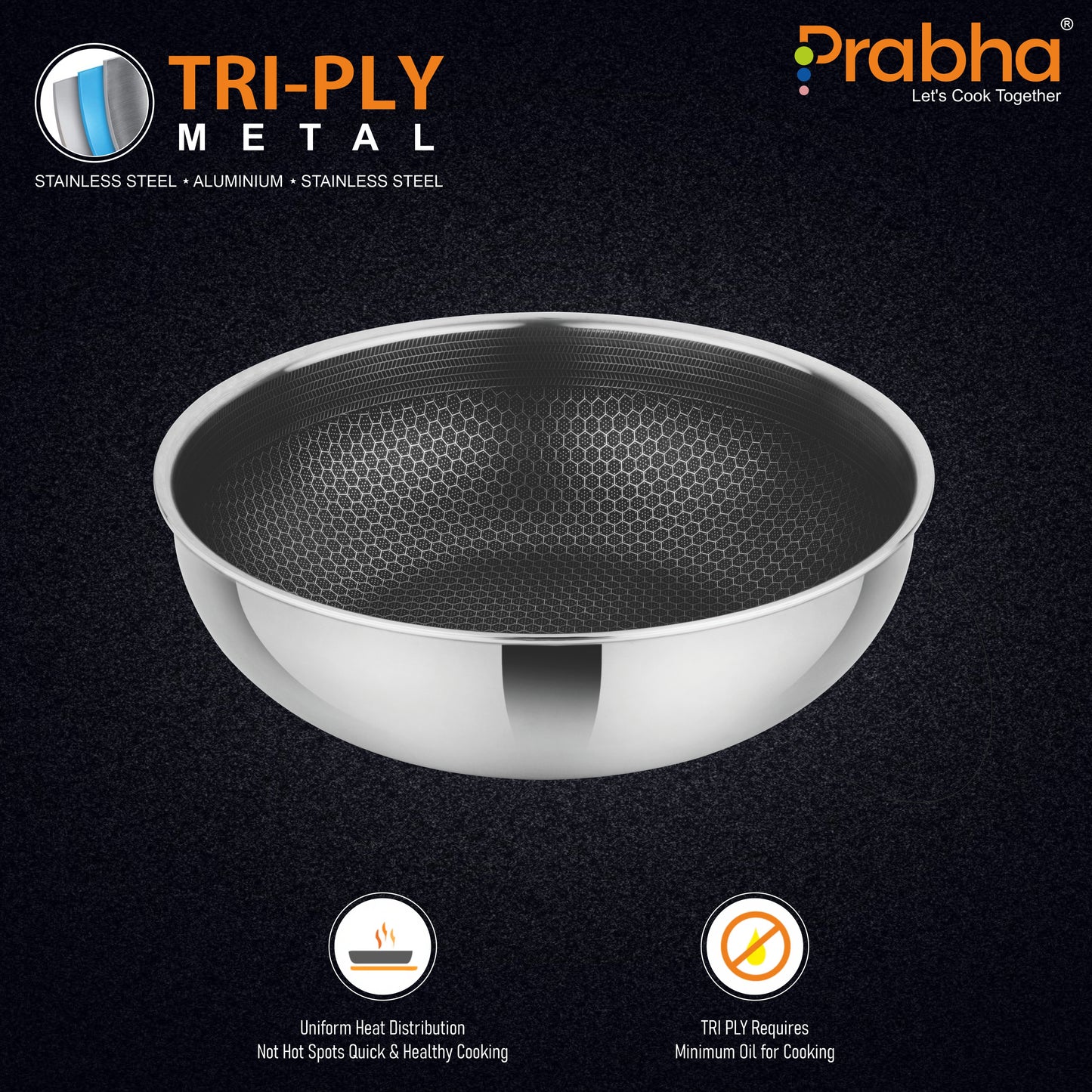 Triply Hexa Cube Tasla Without Lid