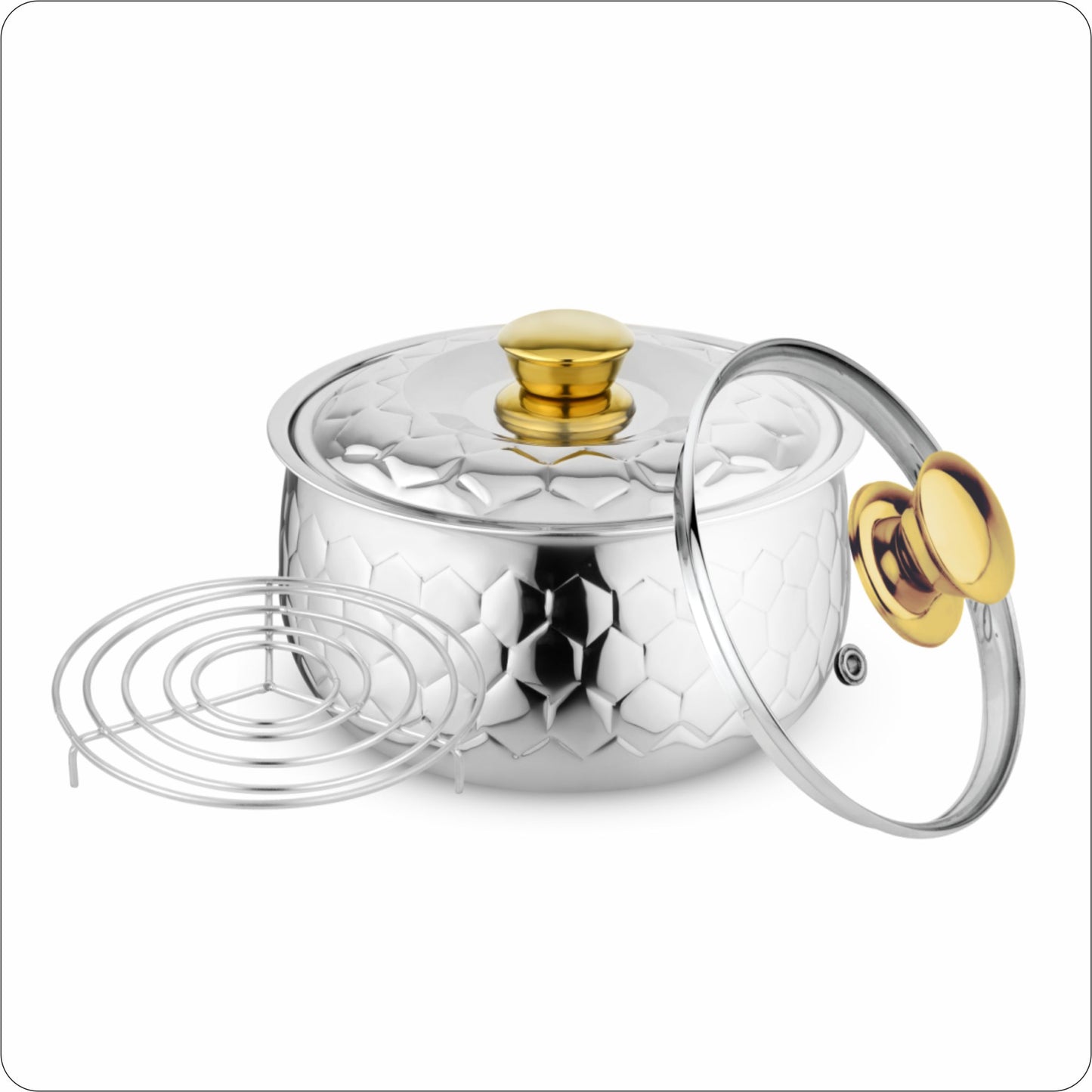 Queen Casserole With Steel & Glass Lid