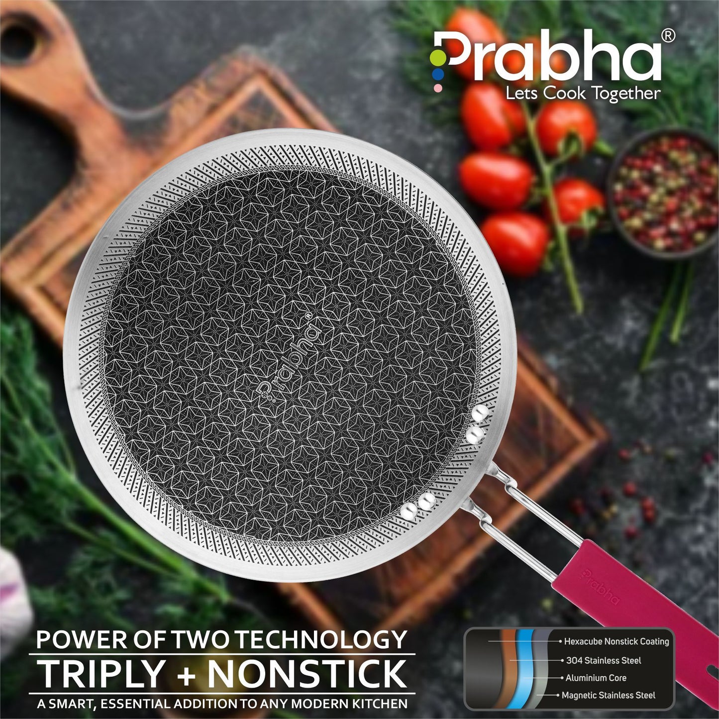 Triply Hexa Cube Plus Roti Tawa