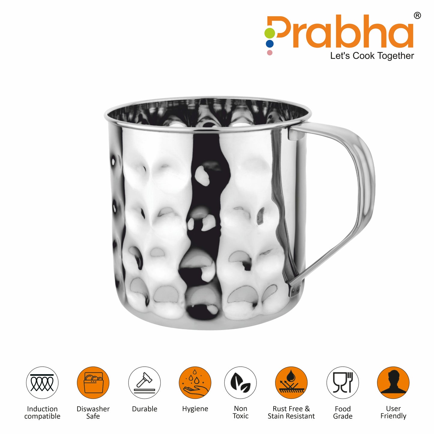 Stainless Steel Hammered Water Mug | Multipurpose Mug for Hiking, Camping, and More