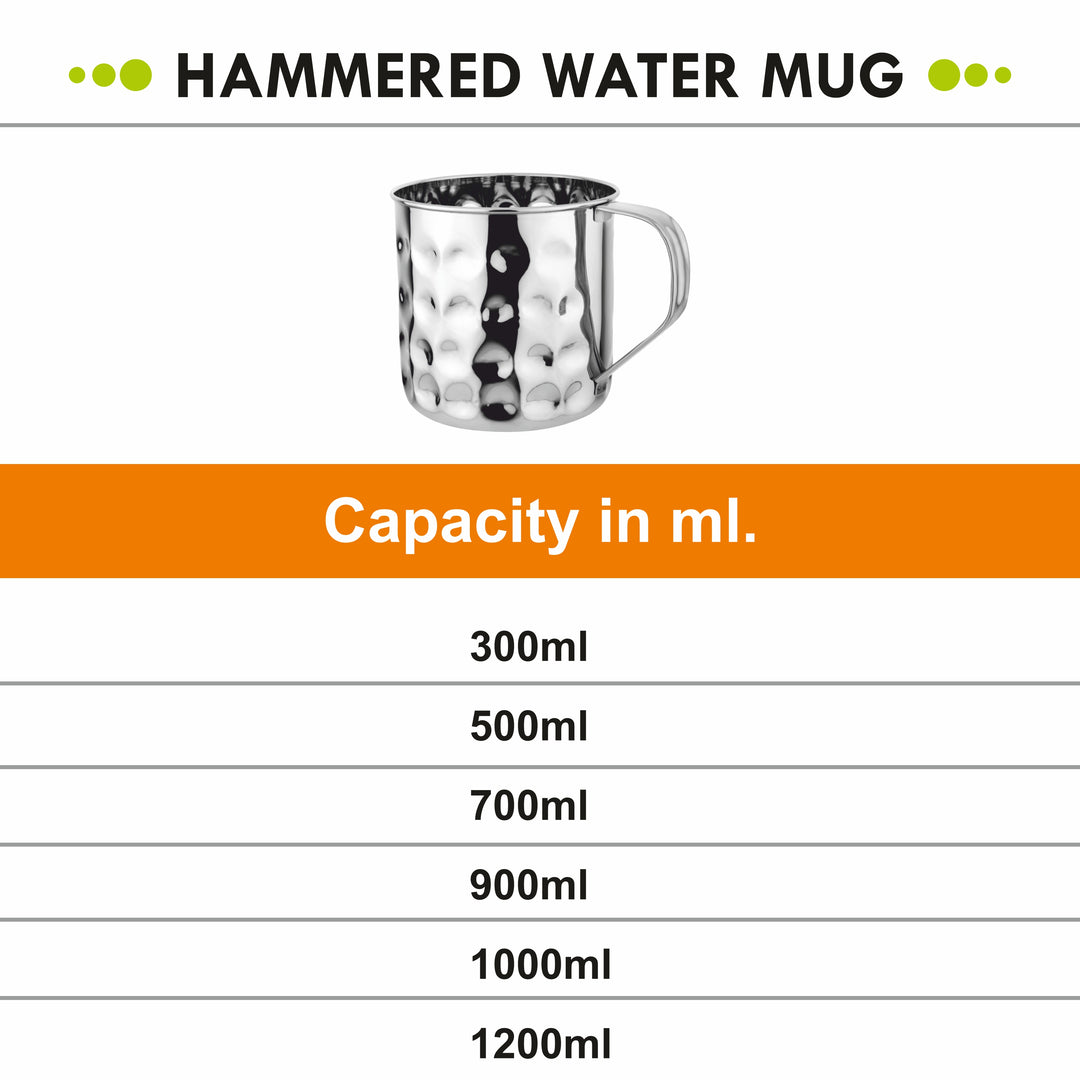 Stainless Steel Hammered Water Mug | Multipurpose Mug for Hiking, Camping, and More