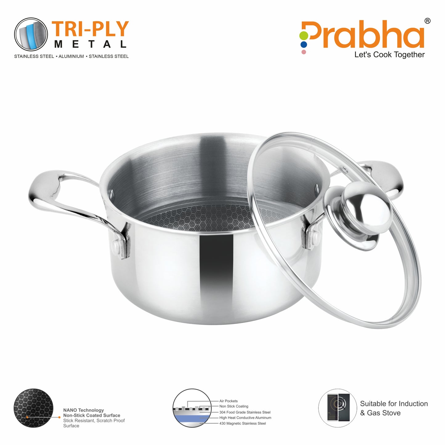 Triply Hexa Cube Casserole With Lid