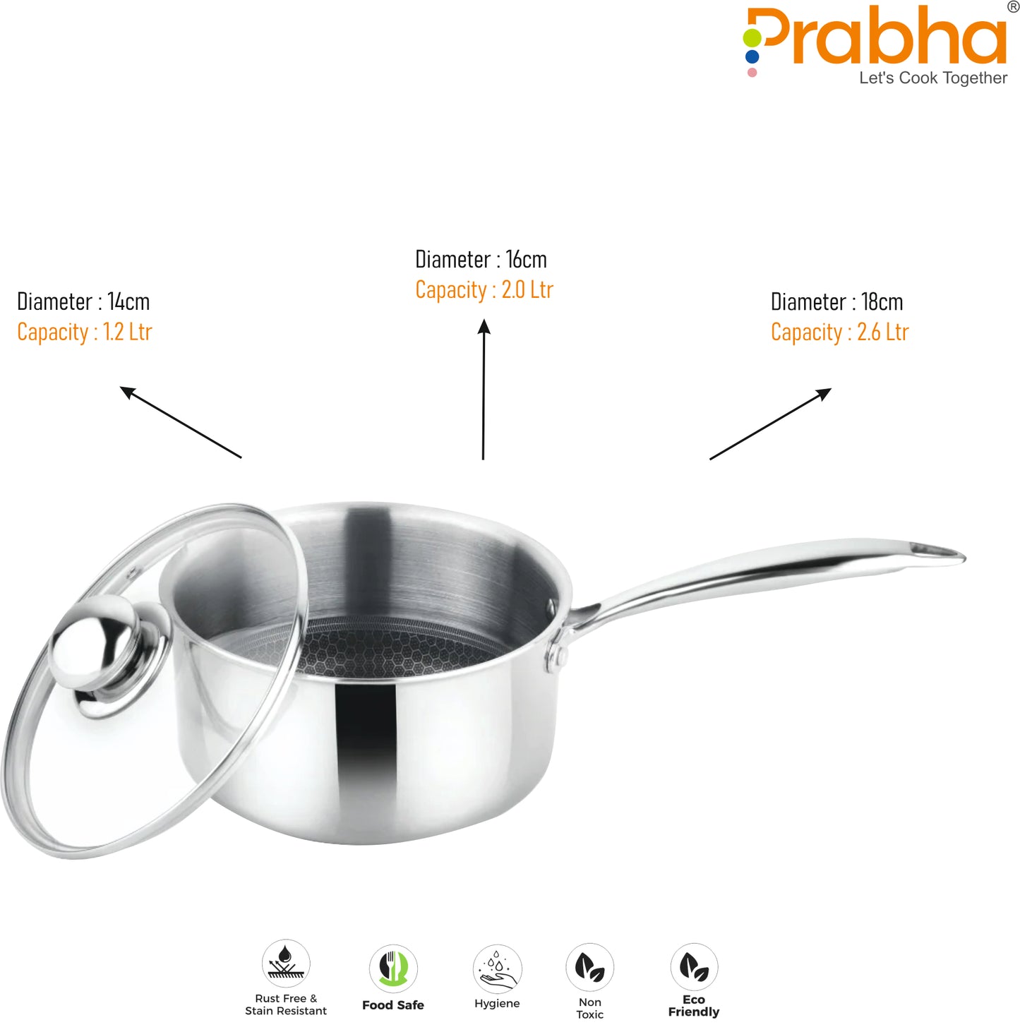 Triply Hexa Cube Saucepan With Lid