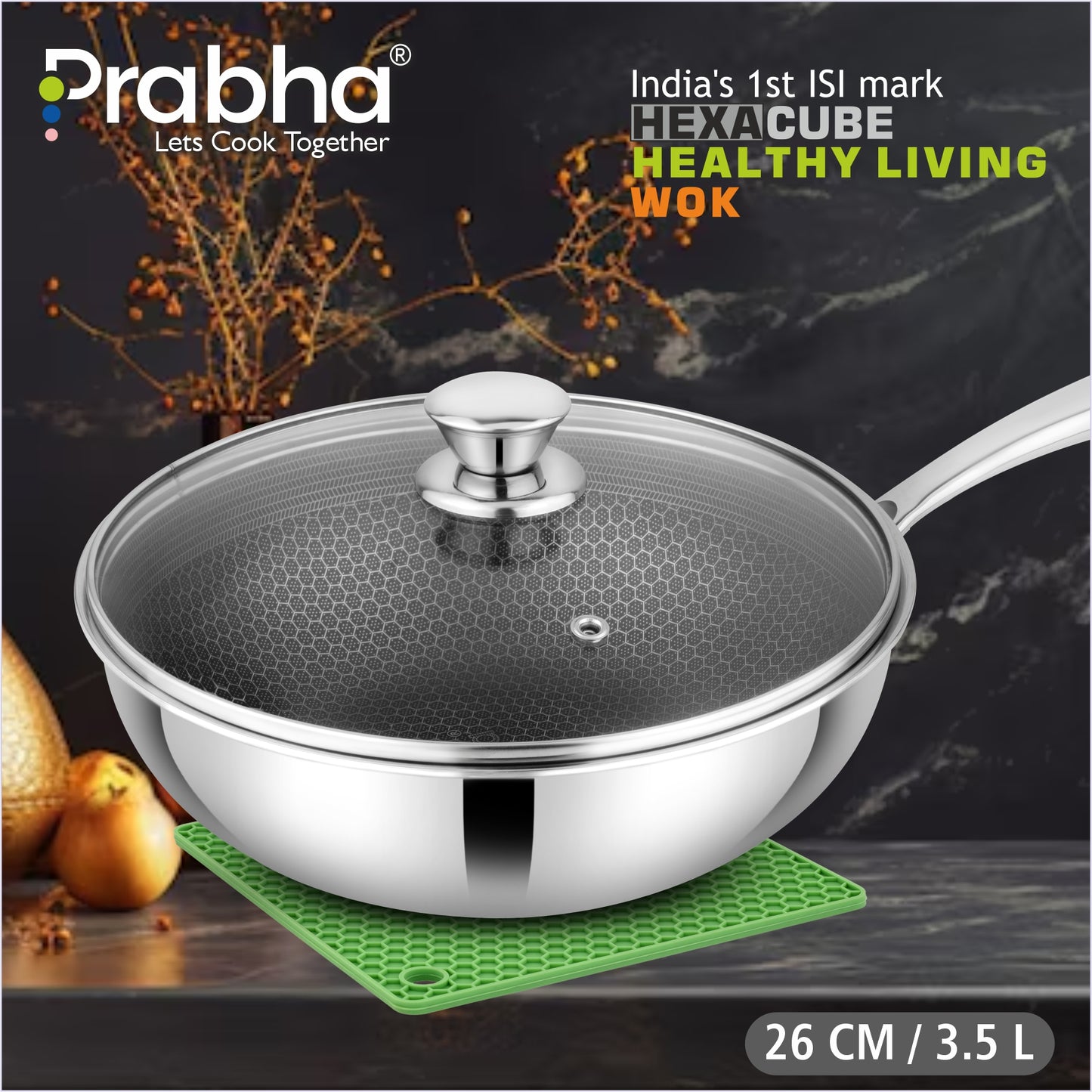 Triply Hexa Cube Wok With Lid