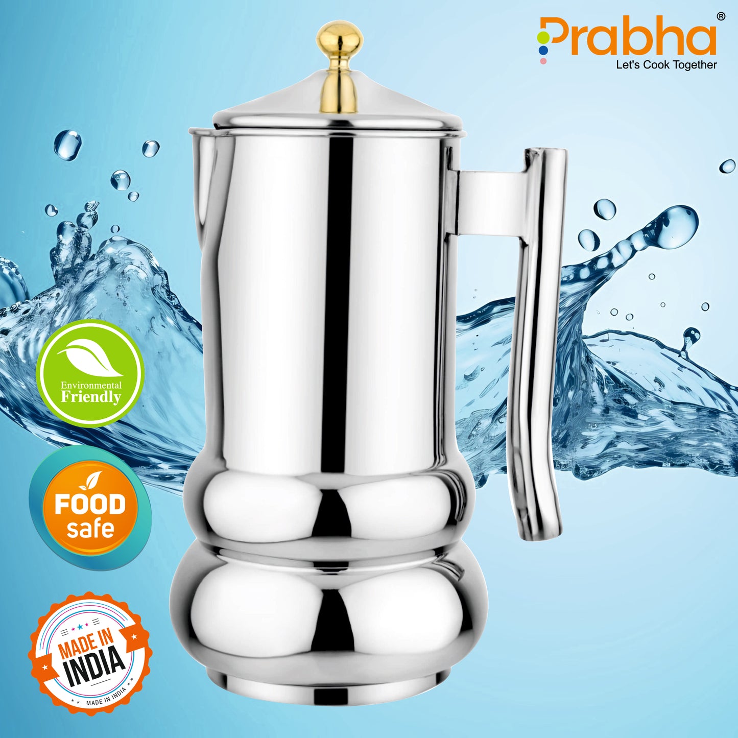 Preimium Stainless Steel Imperia Water Jug, 2000ml - Ideal for Beverages & Serving