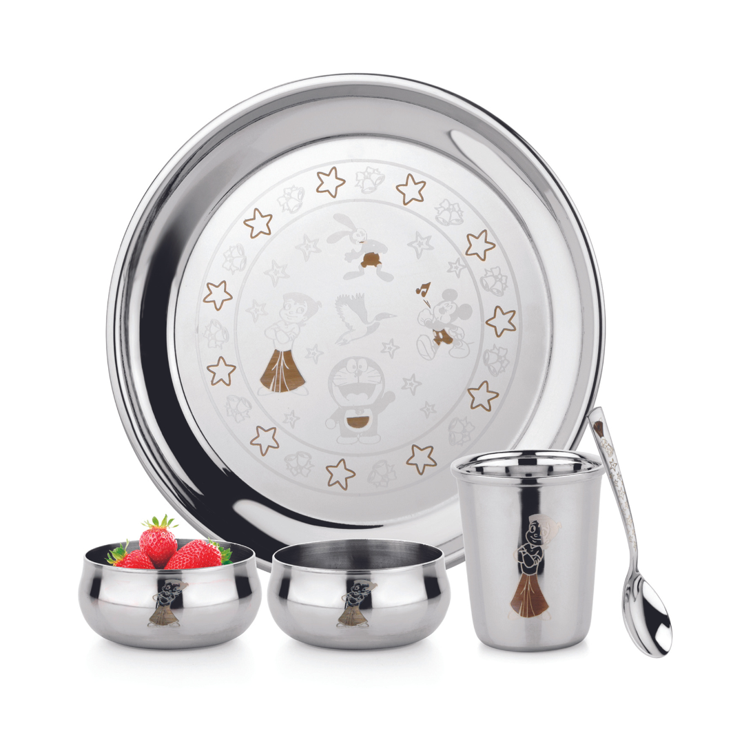 Stainless Steel Kidoz Baby Thali Set Laser - Nurturing Mealtimes with Durability and Style