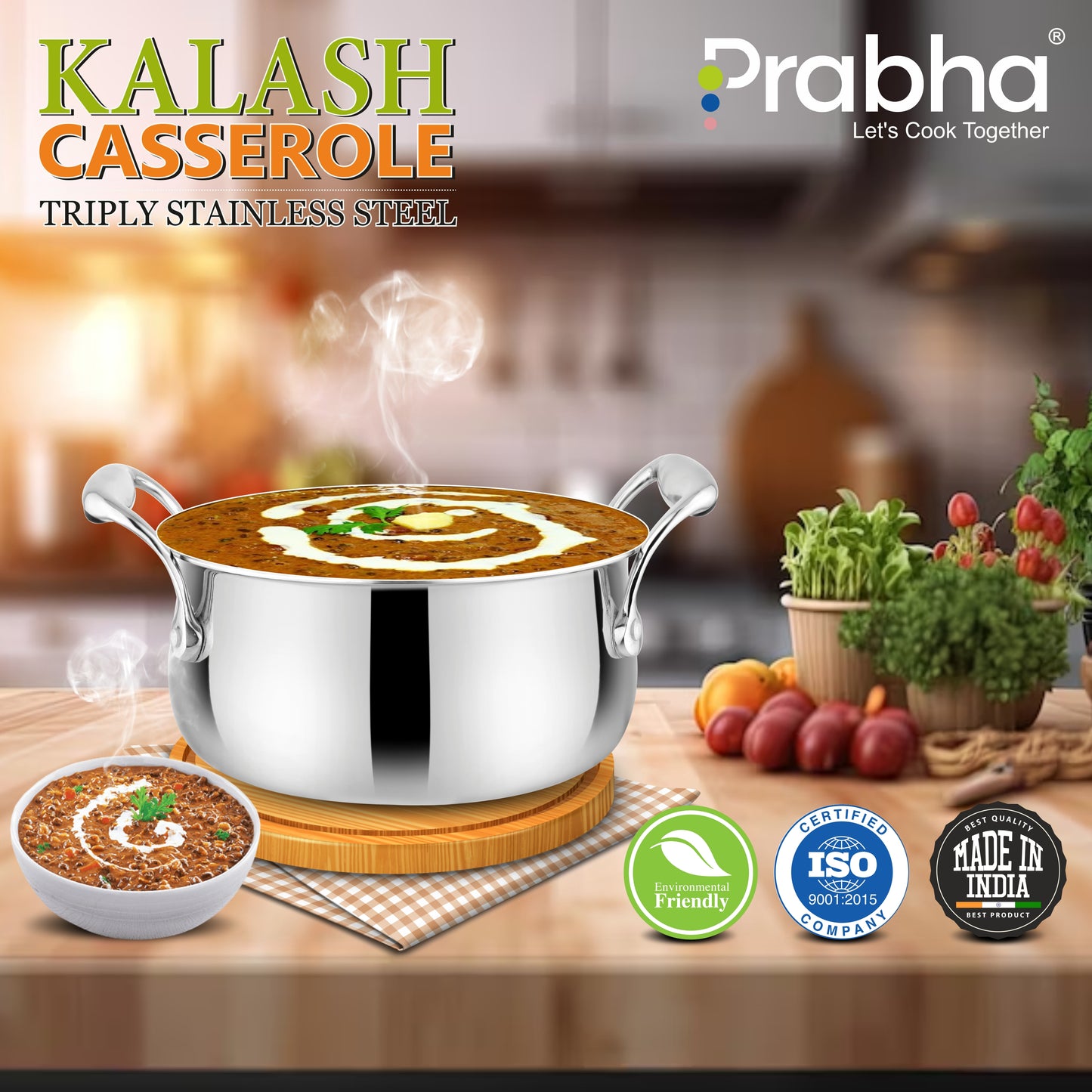 Prima Triply Kalash Casserole With Lid