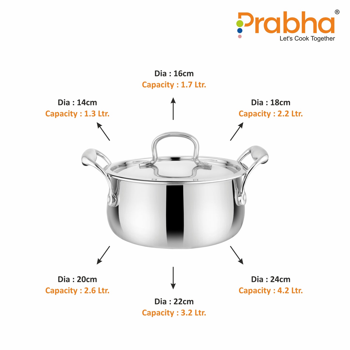 Prima Triply Kalash Casserole With Lid