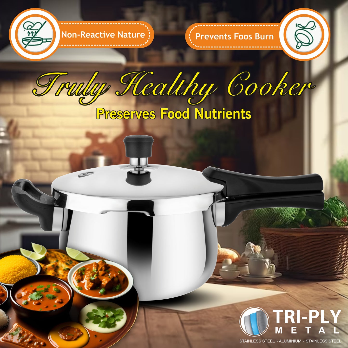 Triply Kalash Pressure Cooker