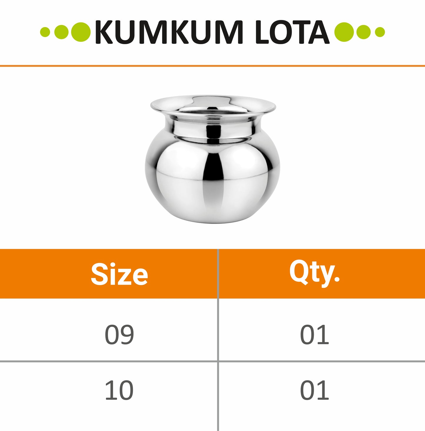 Stainless Steel Multi-Purpose Kumkum Lota - Prabha