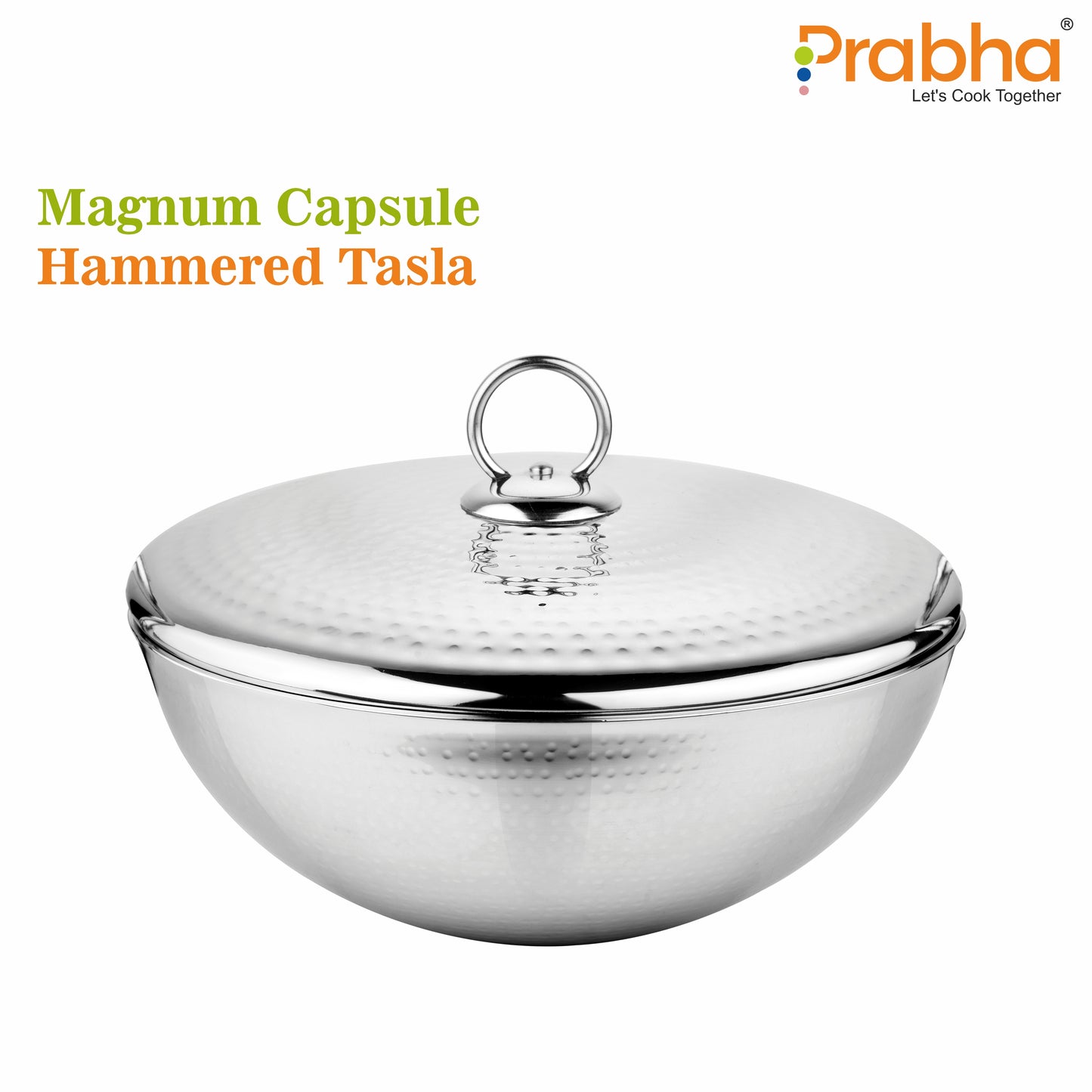 Magnum Capsule Bottom Hammered Tasla With Lid