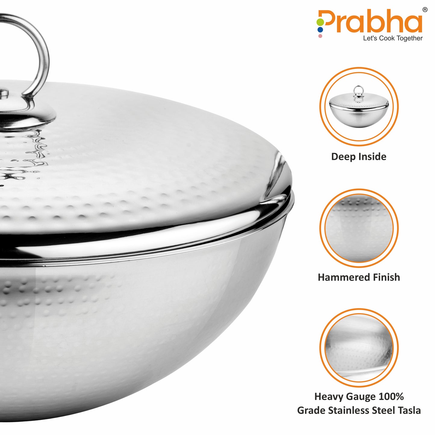 Magnum Capsule Bottom Hammered Tasla With Lid