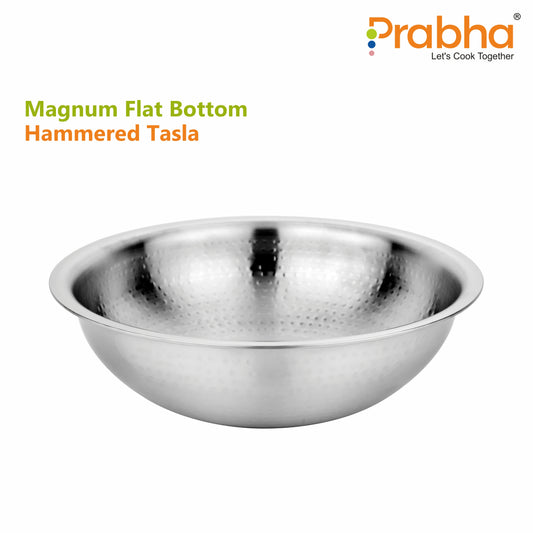 Magnum Flat Bottom Hammered Tasla Without Lid