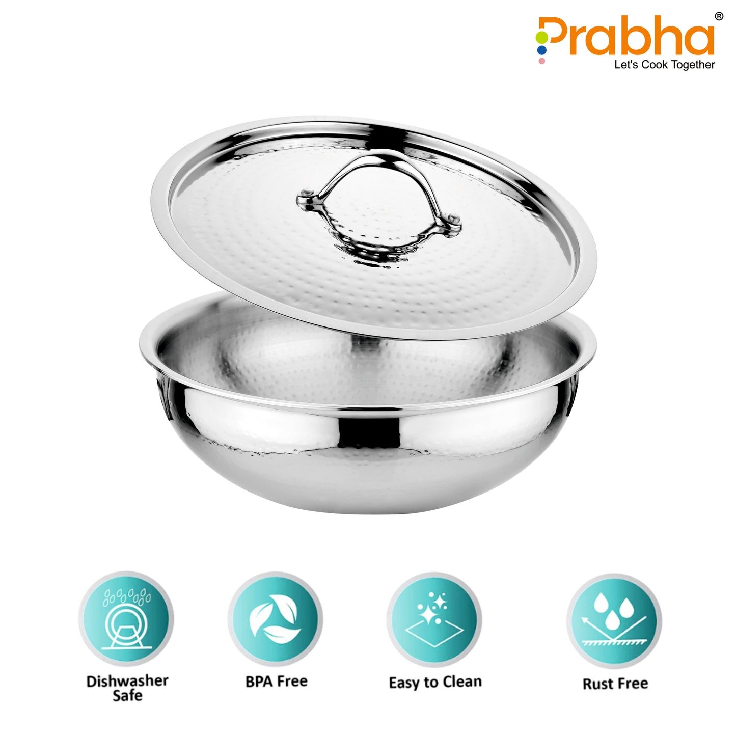Magnum Flat Bottom Hammered Tasla With Lid