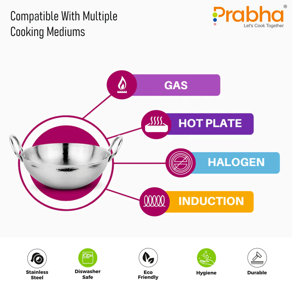 Magnum Capsule Bottom Hammered Kadhai Without Lid