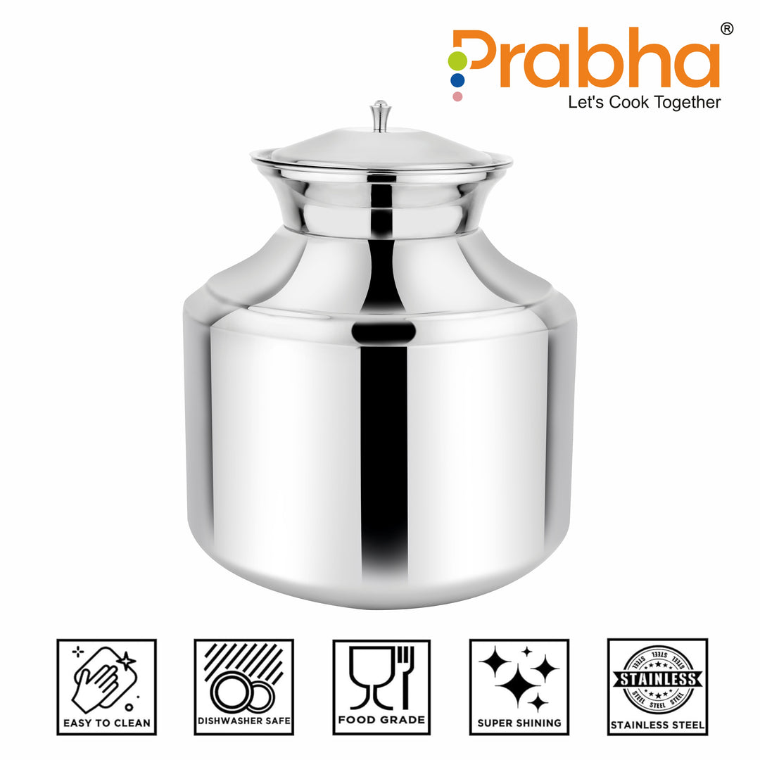 Stainless Steel Water Storing Maharaja Matki for Home & Kitchen (5 Litres)