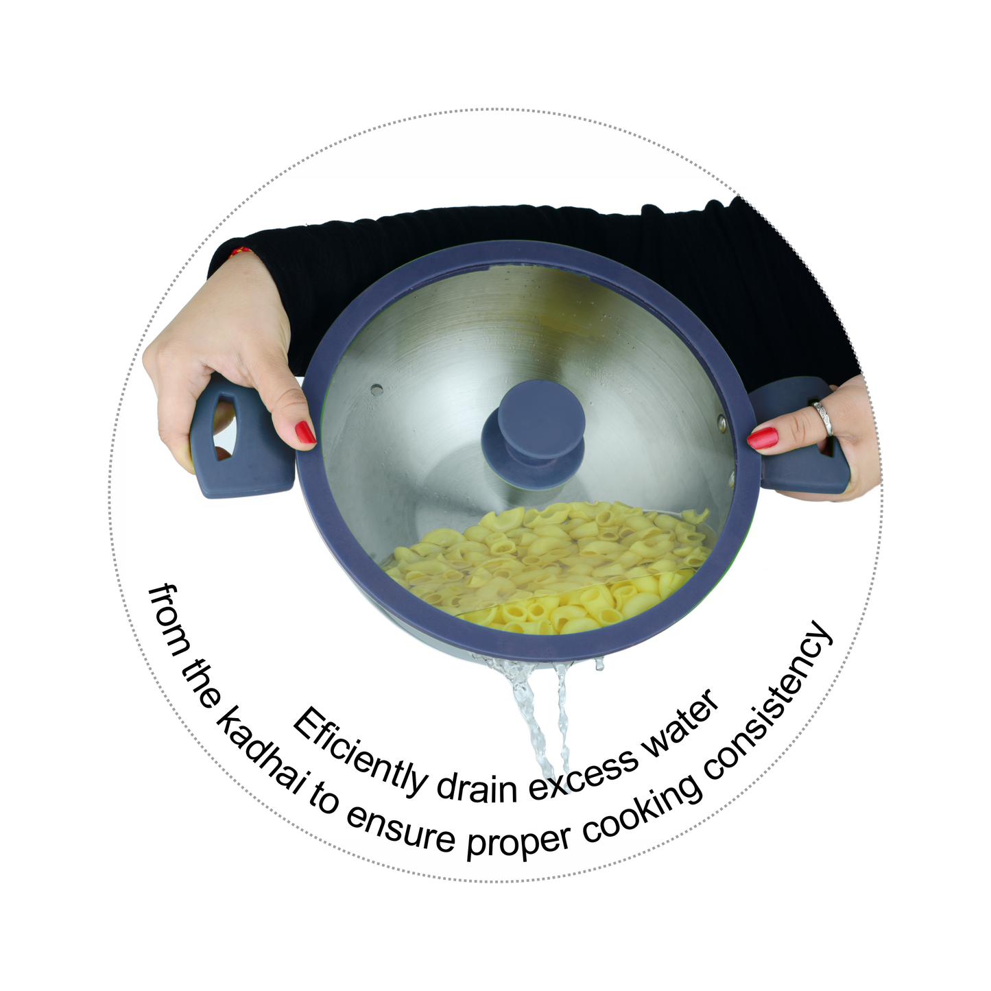 Omega Tri-Ply Extra Deep Kadhai With Glass Lid