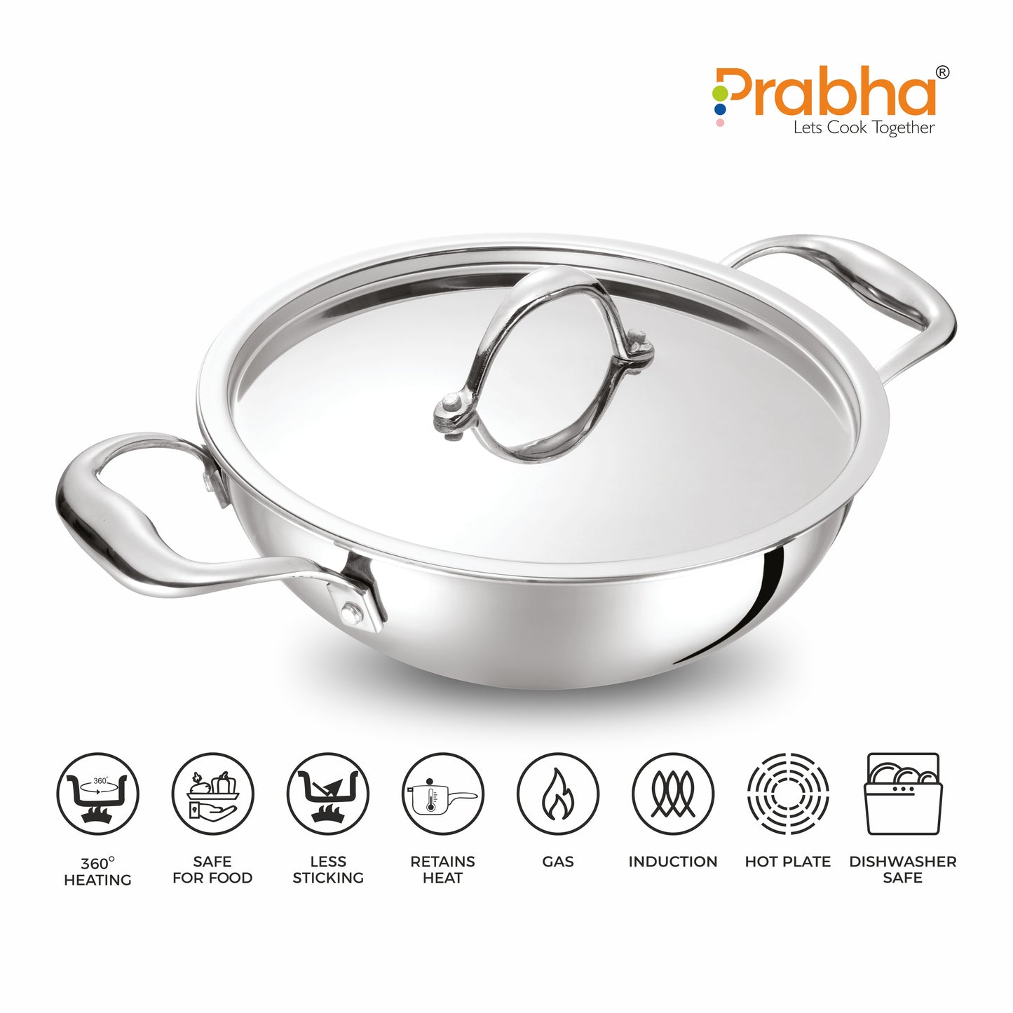 Prima Triply Deep Kadhai With Lid