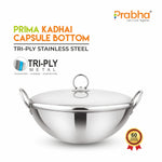 Load image into Gallery viewer, Prima Triply Capsule Bottom Kadhai With Lid
