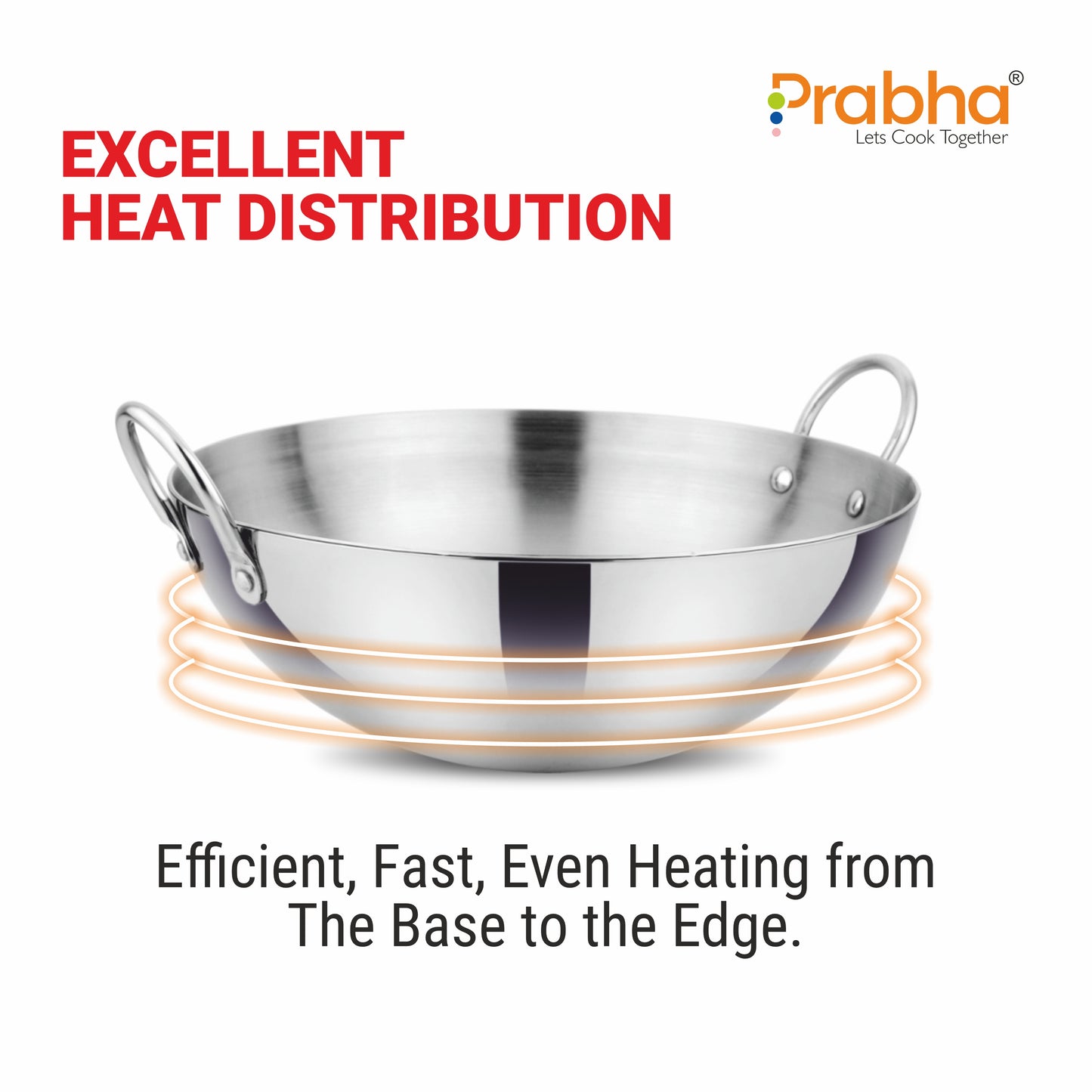 Prima Triply Capsule Bottom Kadhai Without Lid