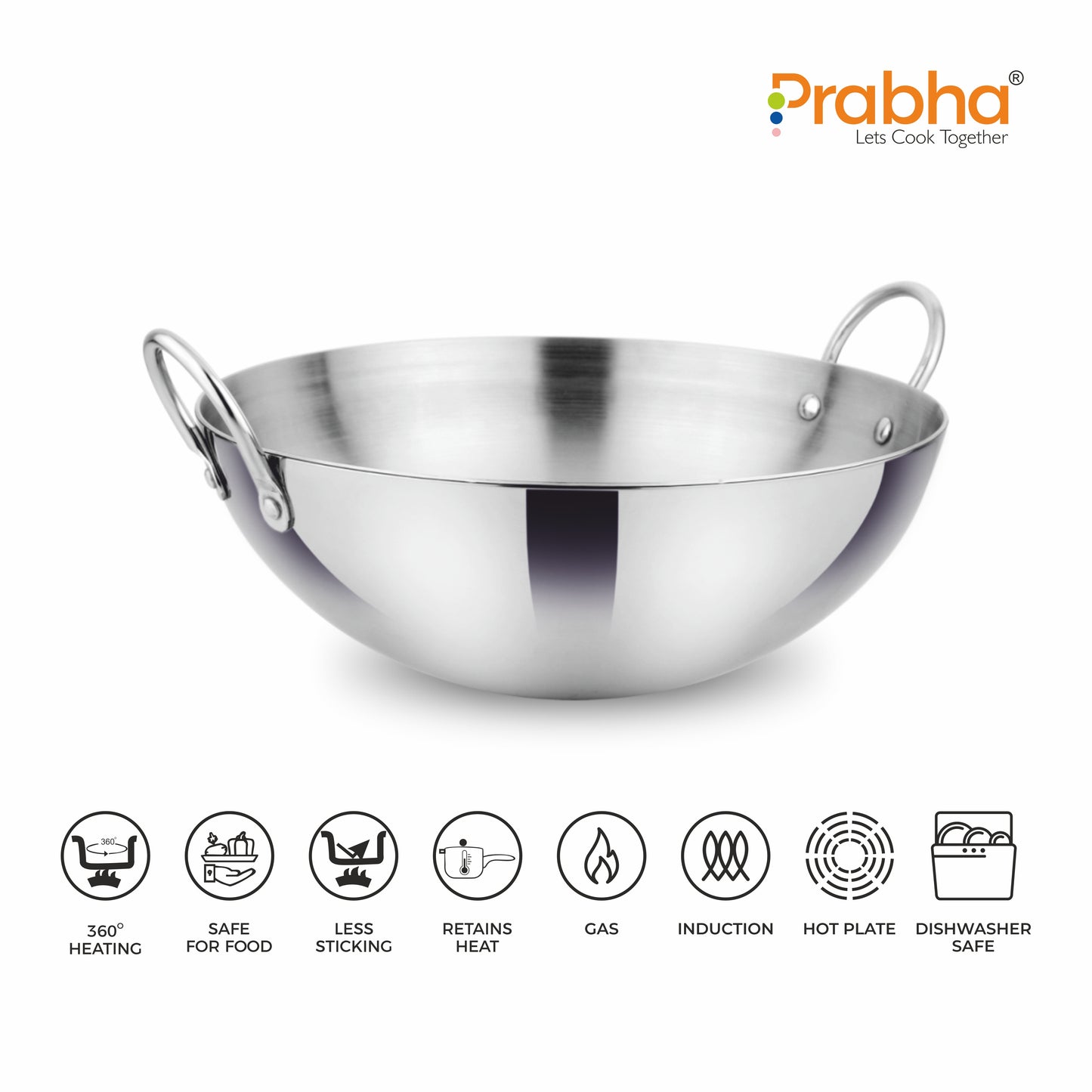 Prima Triply Capsule Bottom Kadhai Without Lid
