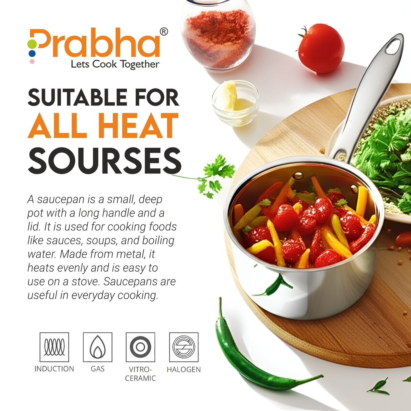 Prima Triply Saucepan With Lid