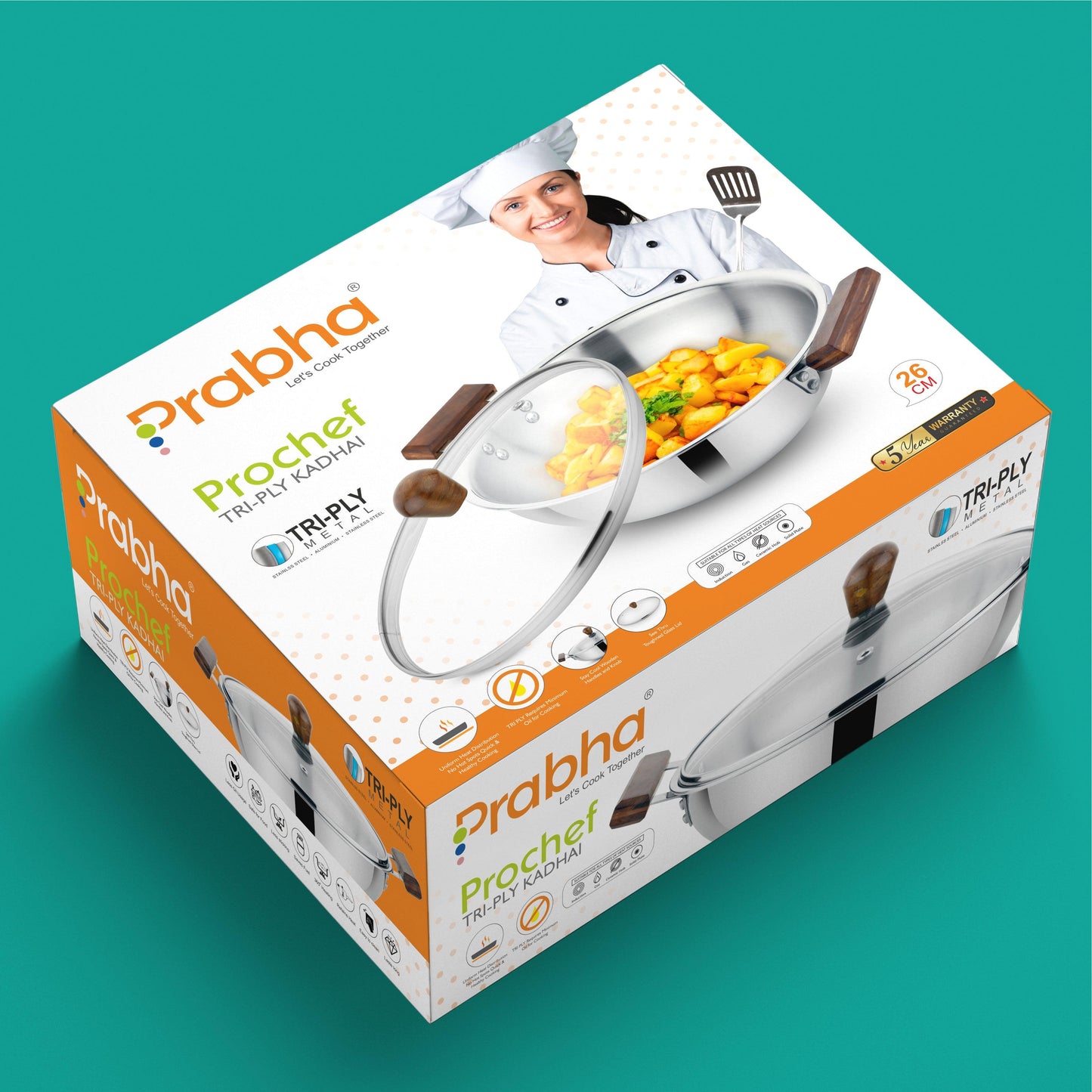 Prochef Kadhai With Lid