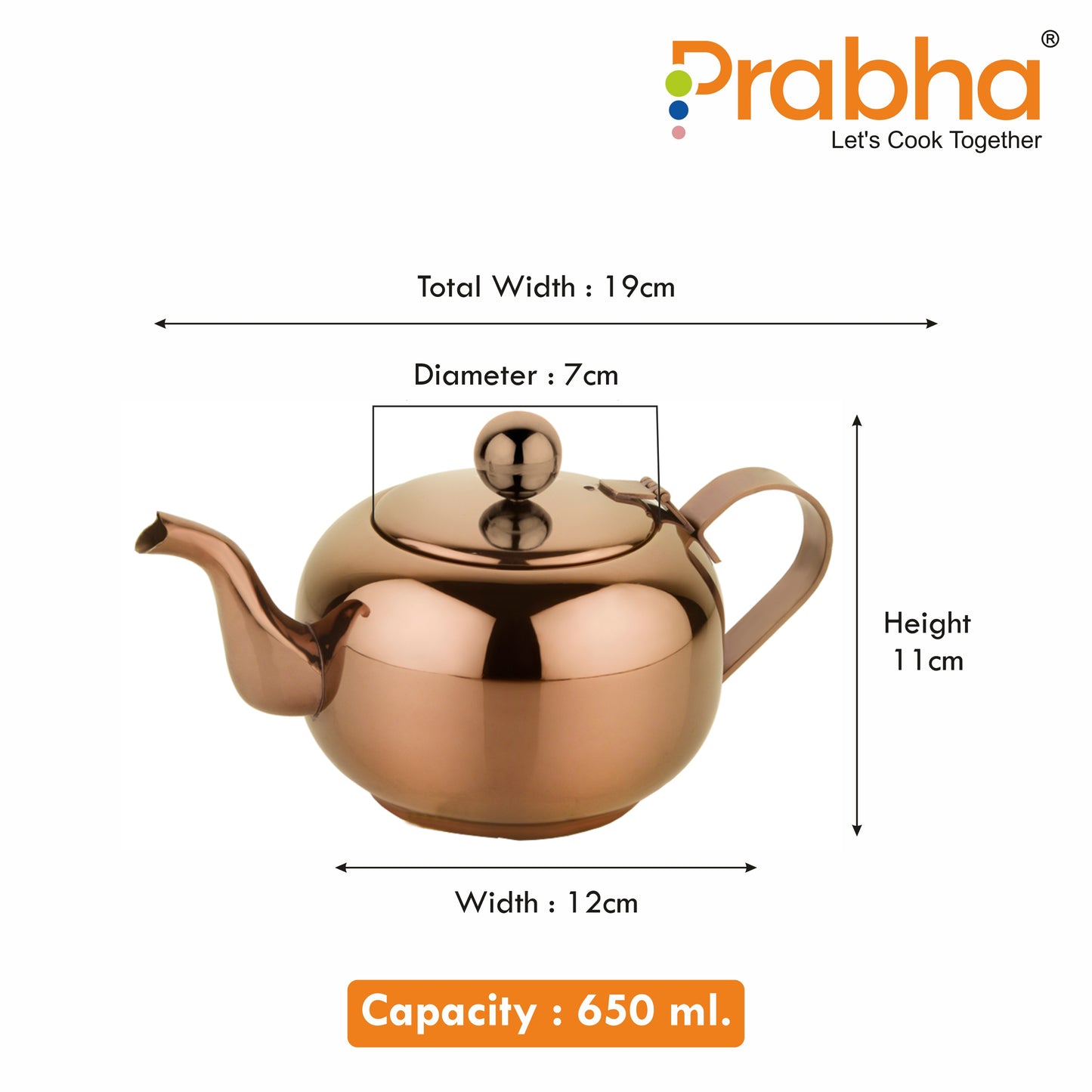 Stainless Steel Tea Kettle With Cup & Saucer Set - PVD Rose Gold Coating