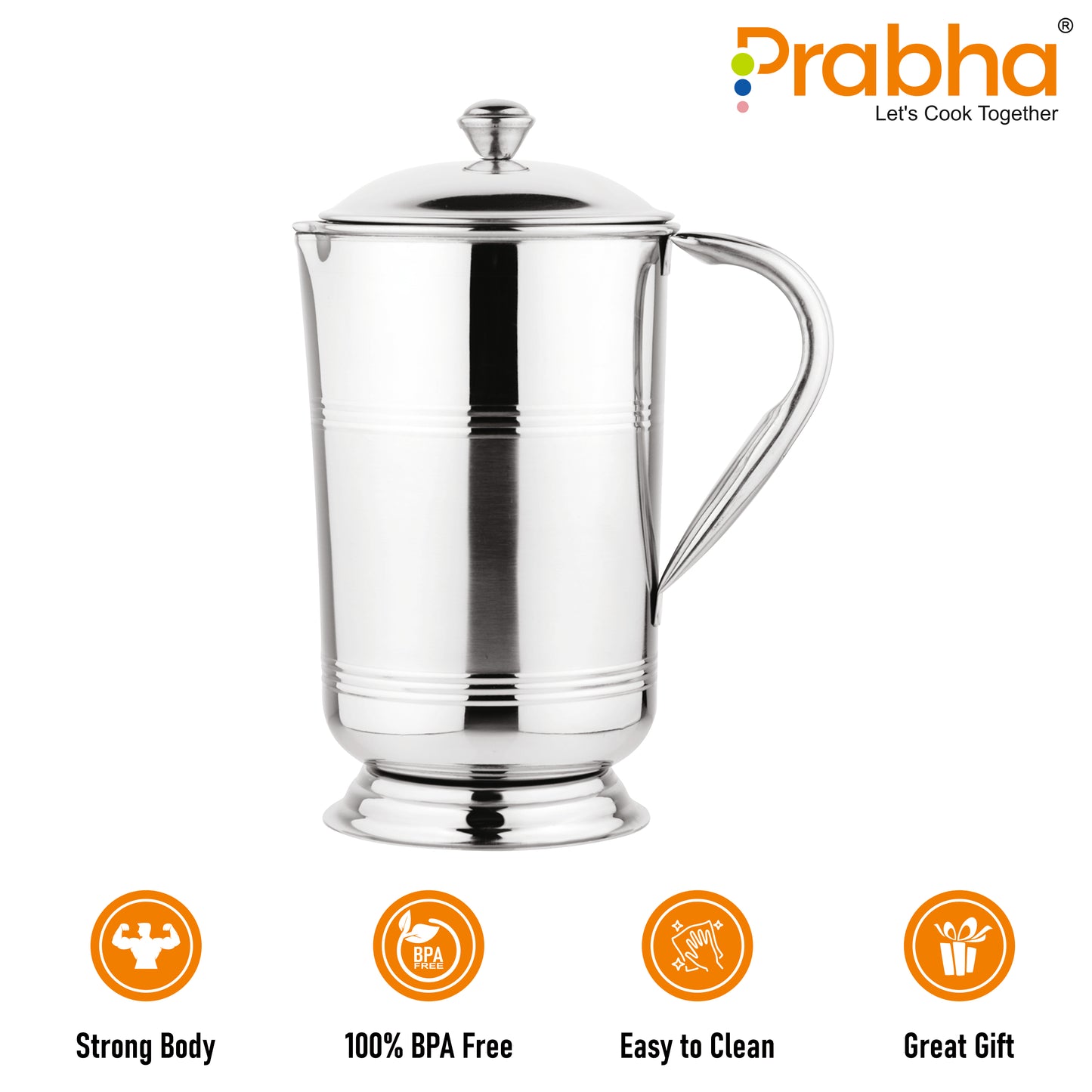 Stainless Steel Pendy Water Jug, 1900ml - Ideal for Home & Kitchen