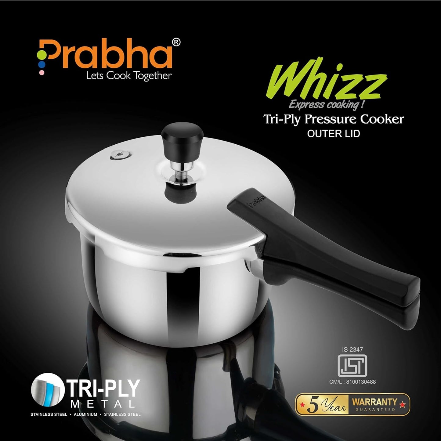 Triply Whizz Pressure Cooker