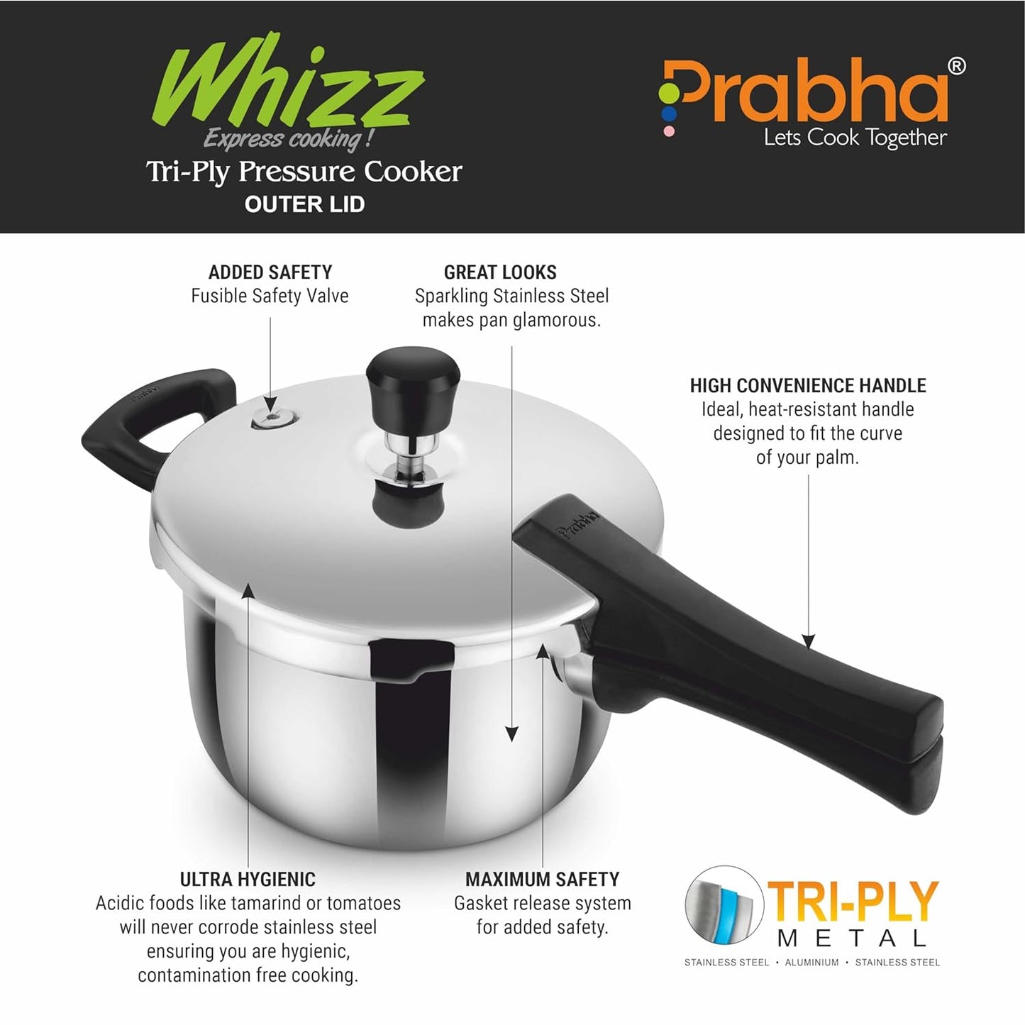 Triply Whizz Pressure Cooker