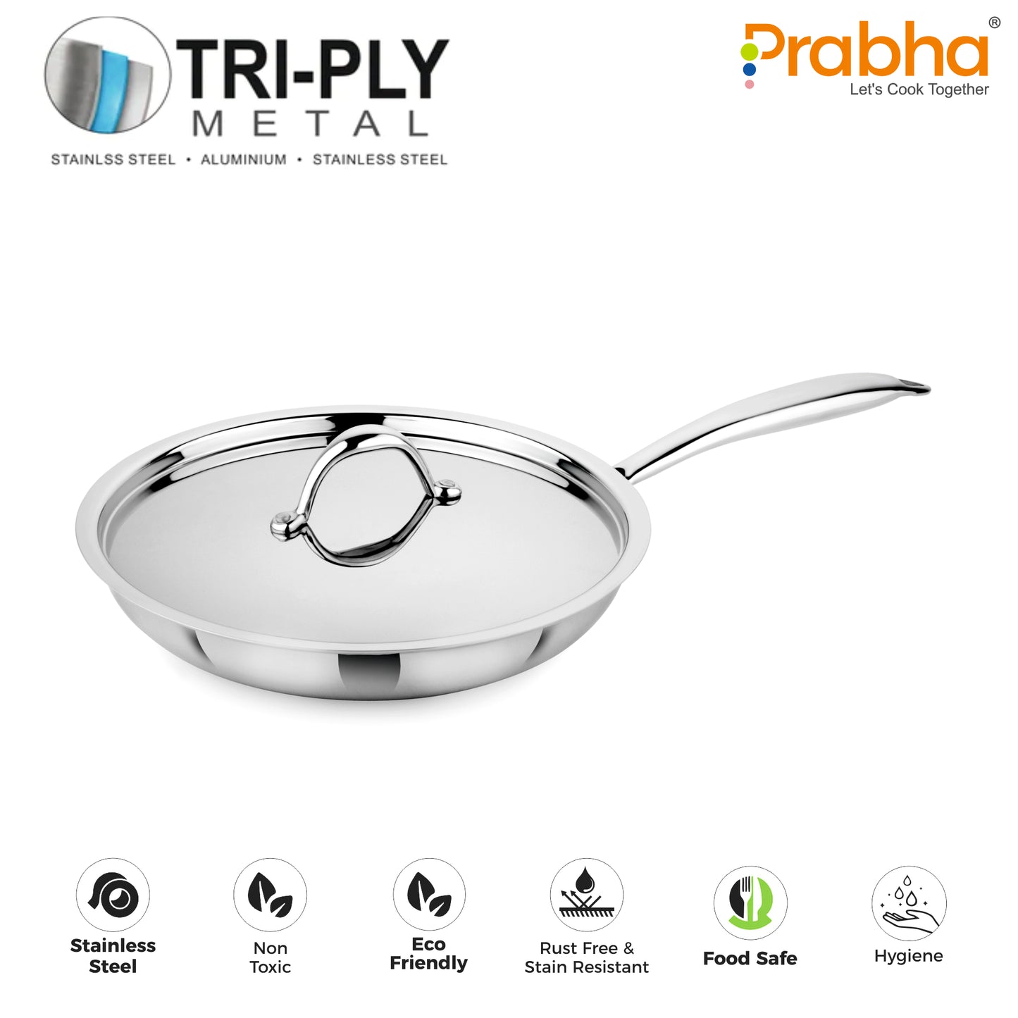 Prima Triply Frypan With Lid