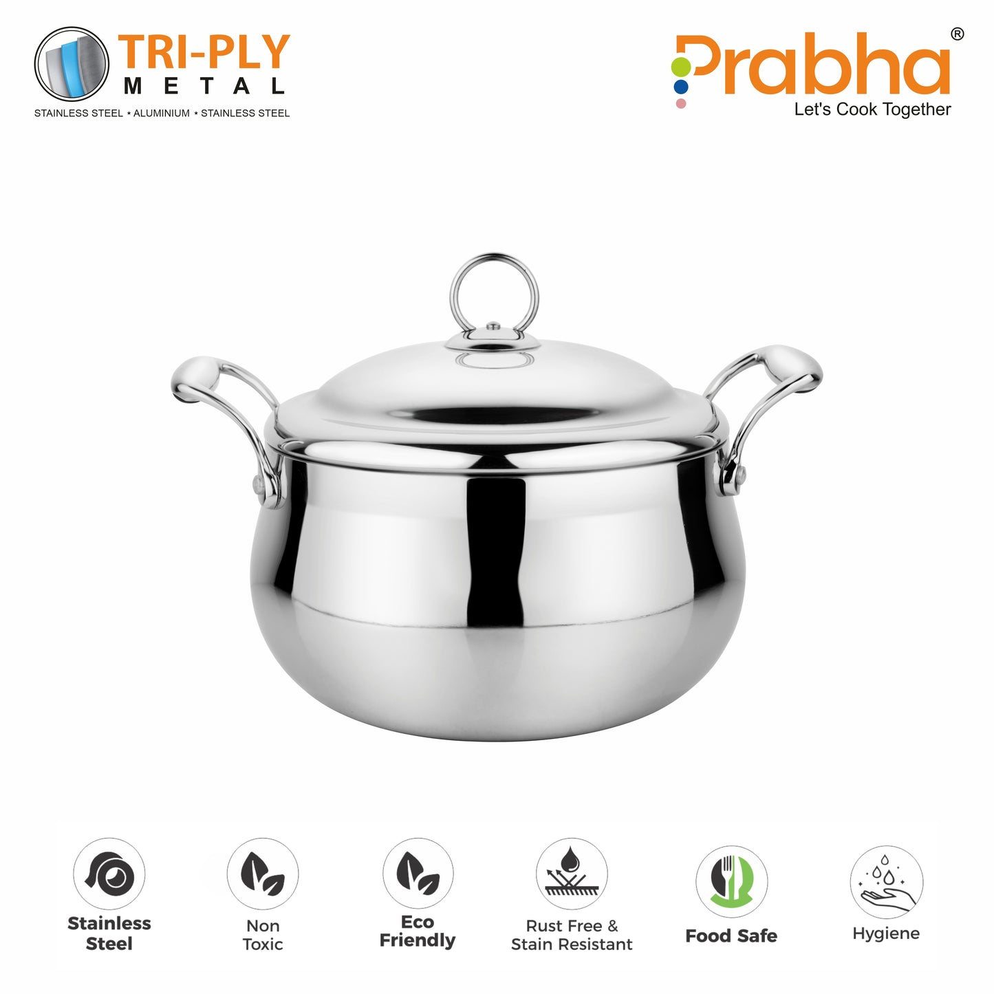 Prima Triply Belly Casserole With Lid