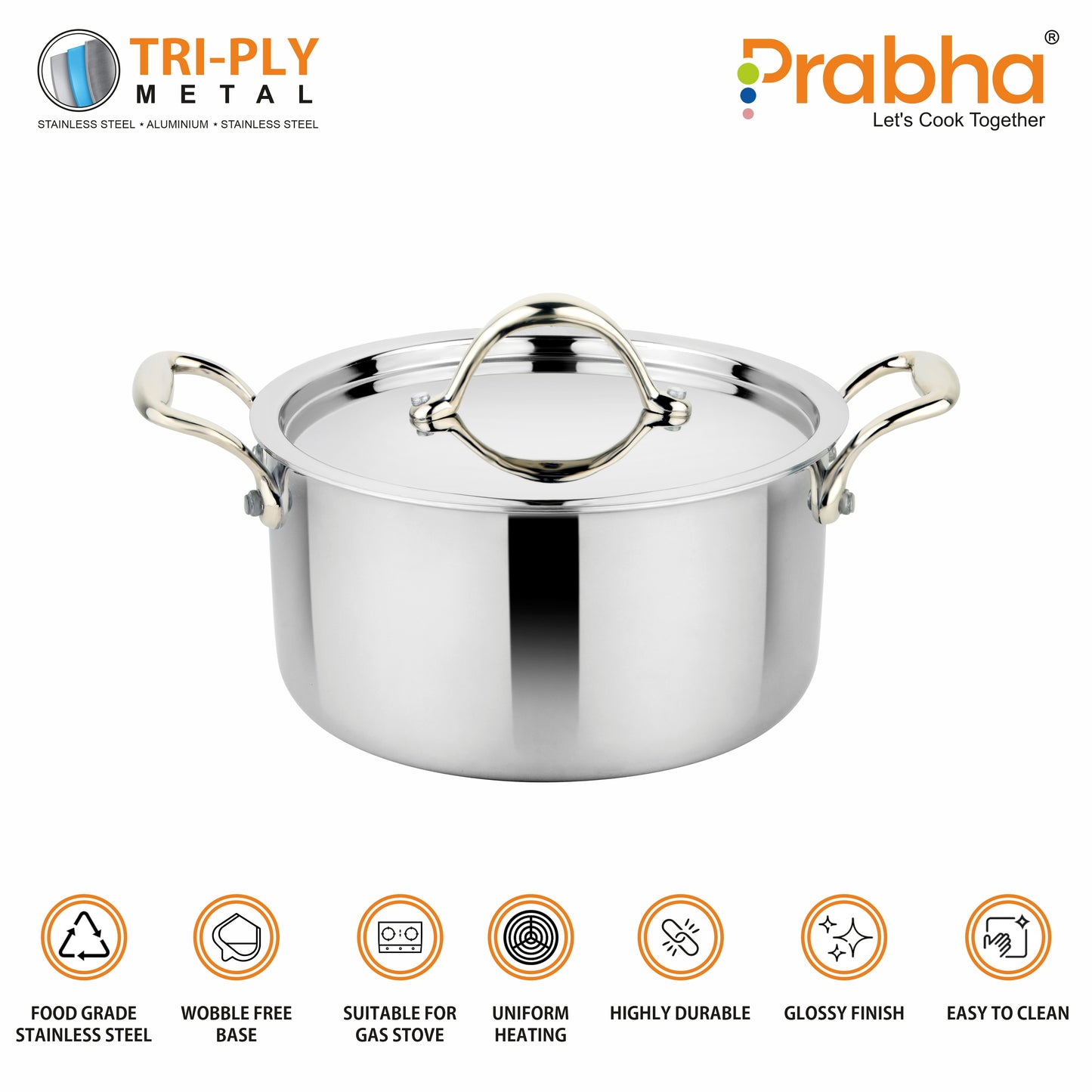Prima Triply Casserole With Lid